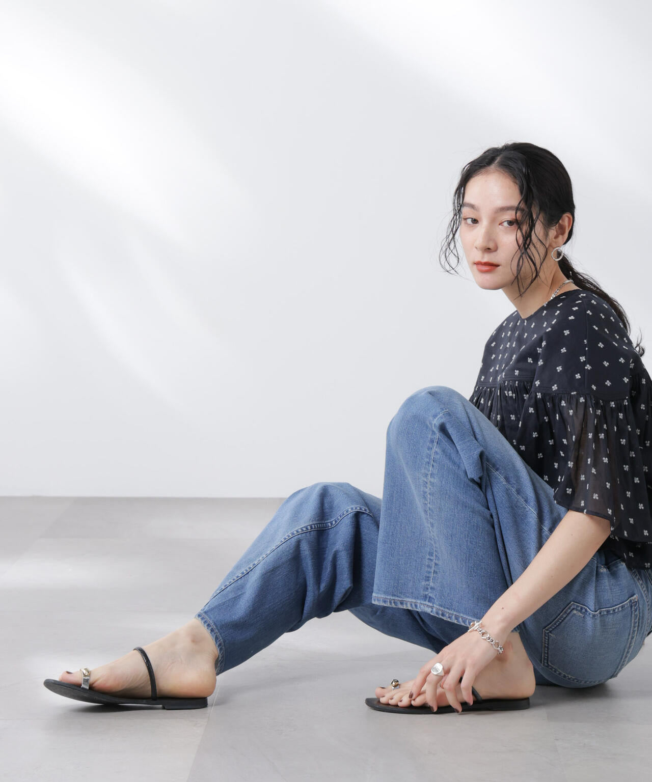 Healthy DENIM/別注 Pink Pepper Midrise ワイドデニム 6715227024