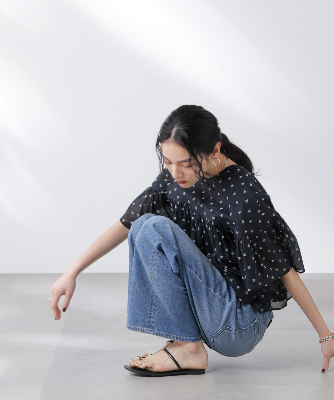 Healthy DENIM/別注 Pink Pepper Midrise ワイドデニム 6715227024
