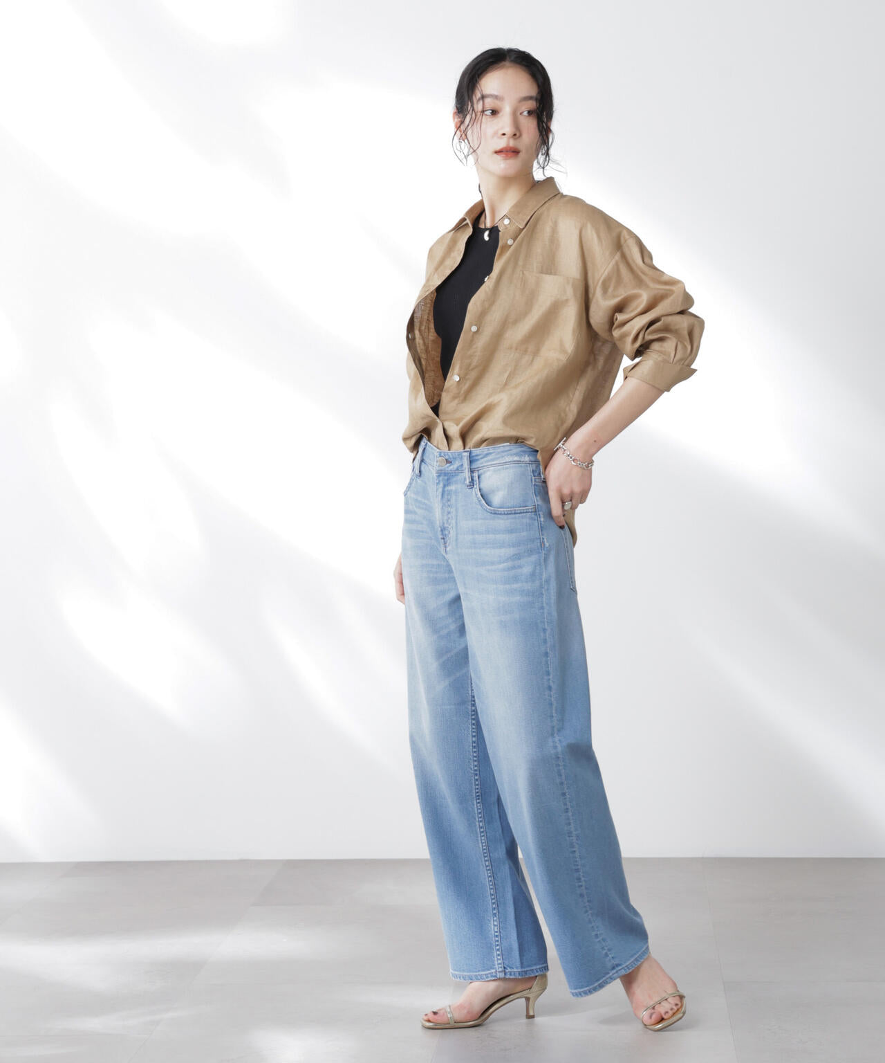 Healthy DENIM/別注 Pink Pepper Midrise ワイドデニム 6715227024