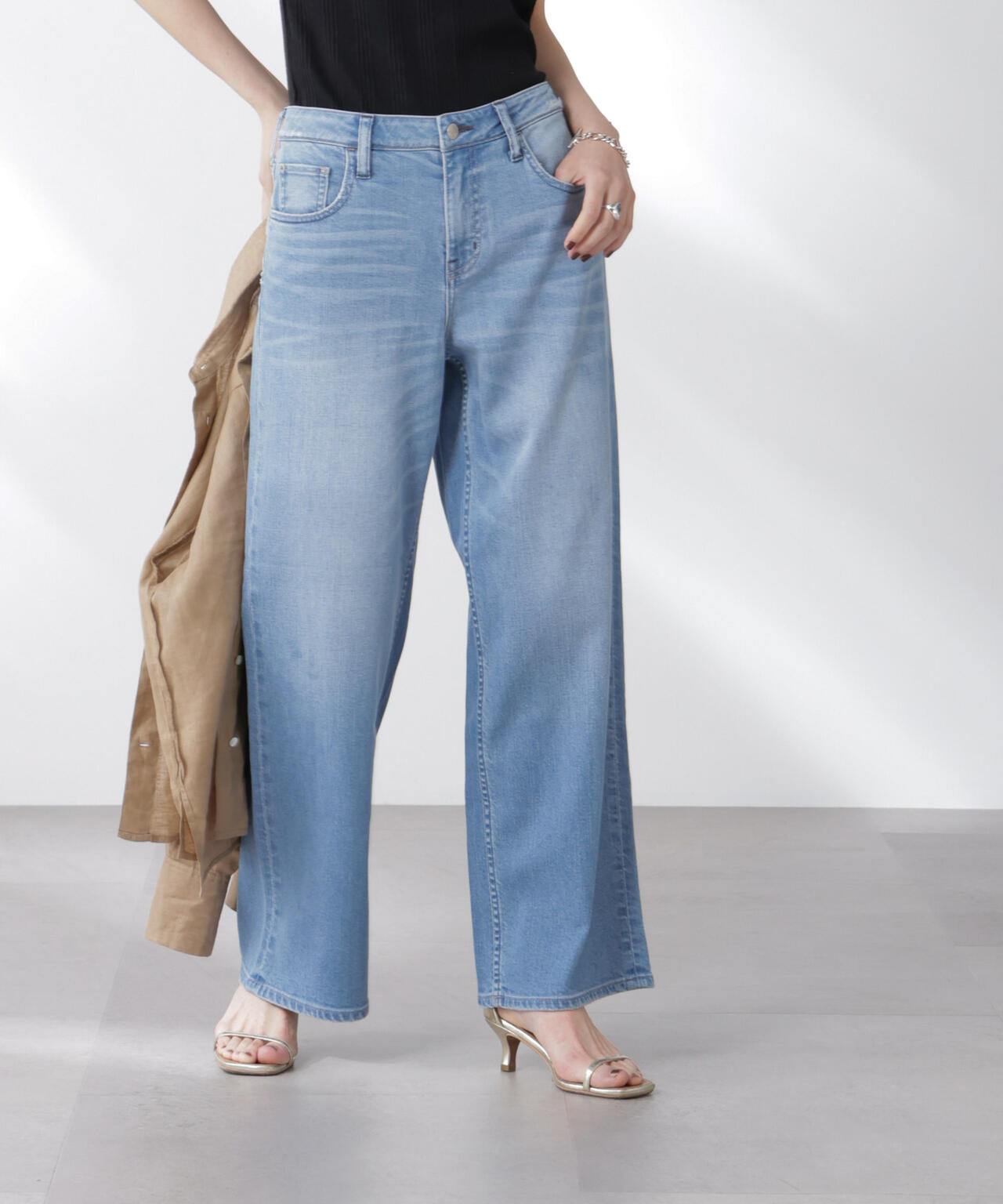 Healthy DENIM/別注 Pink Pepper Midrise ワイドデニム 6715227024