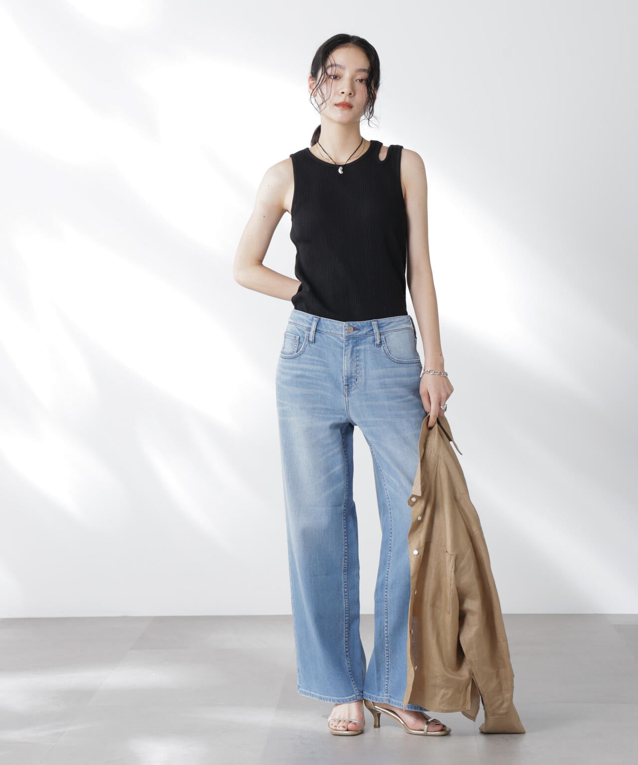 Healthy DENIM/別注 Pink Pepper Midrise ワイドデニム 6715227024