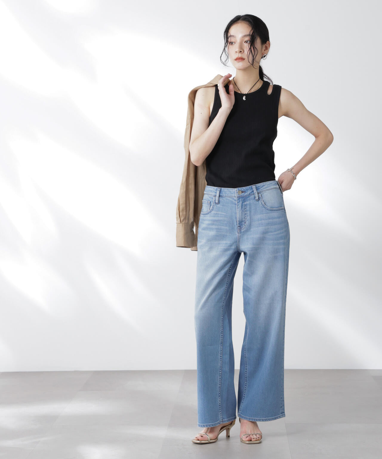Healthy DENIM/別注 Pink Pepper Midrise ワイドデニム 6715227024