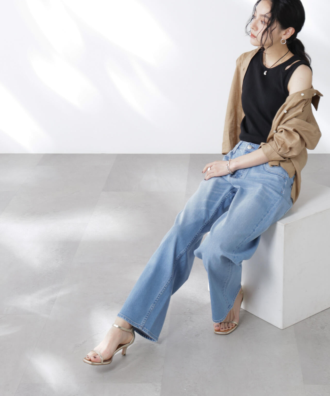 Healthy DENIM/別注 Pink Pepper Midrise ワイドデニム 6715227024