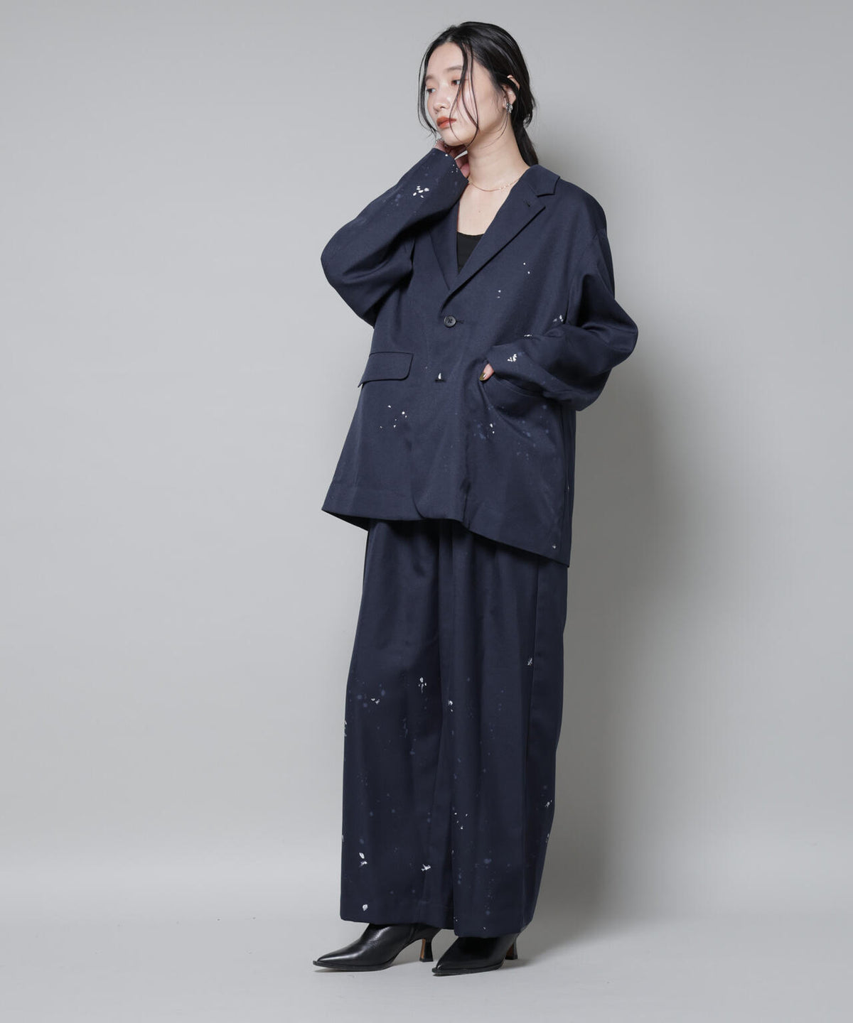 RhodolirioN/Tack Pants -Twill Paint(セットアップ可) 6715227044