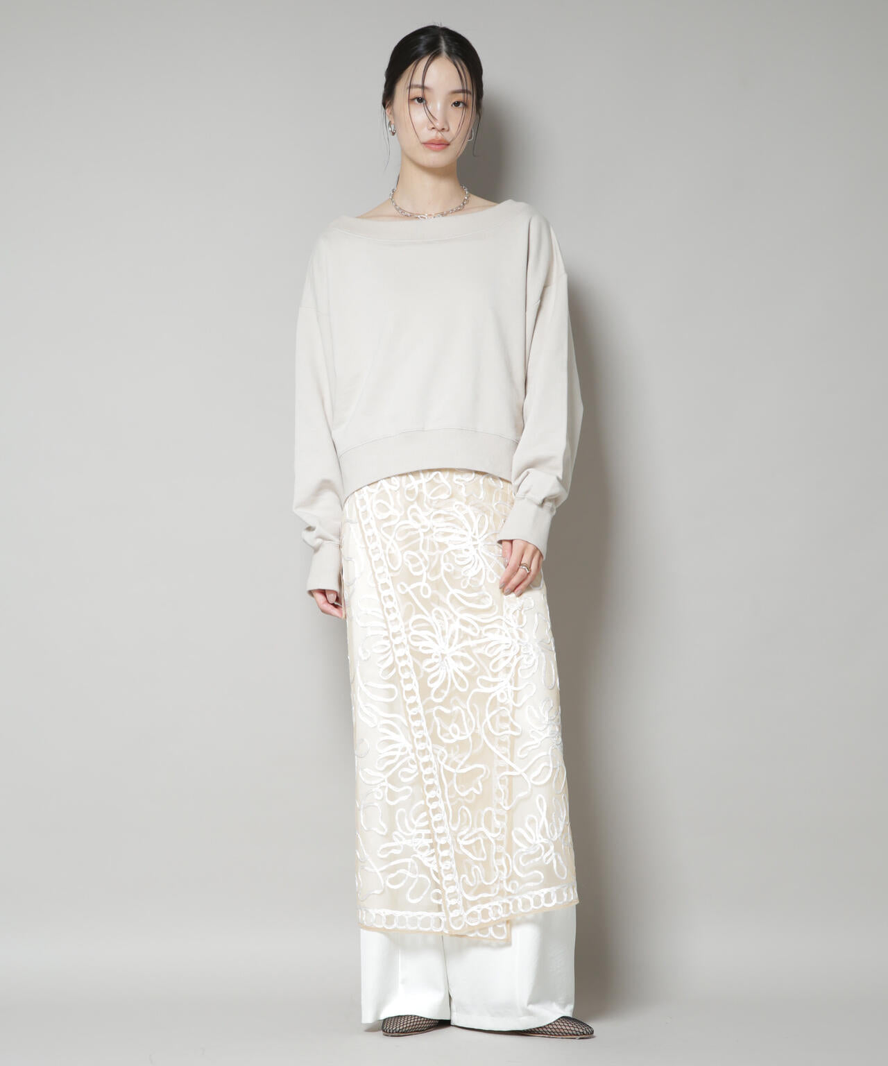 Sara mallika/TULLETAPEEMBROIDERY WRAP SKIRT 6715230011