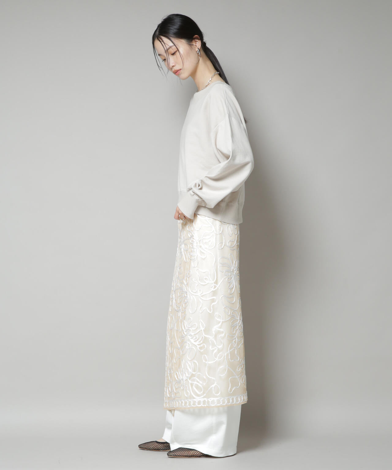 Sara mallika/TULLETAPEEMBROIDERY WRAP SKIRT 6715230011