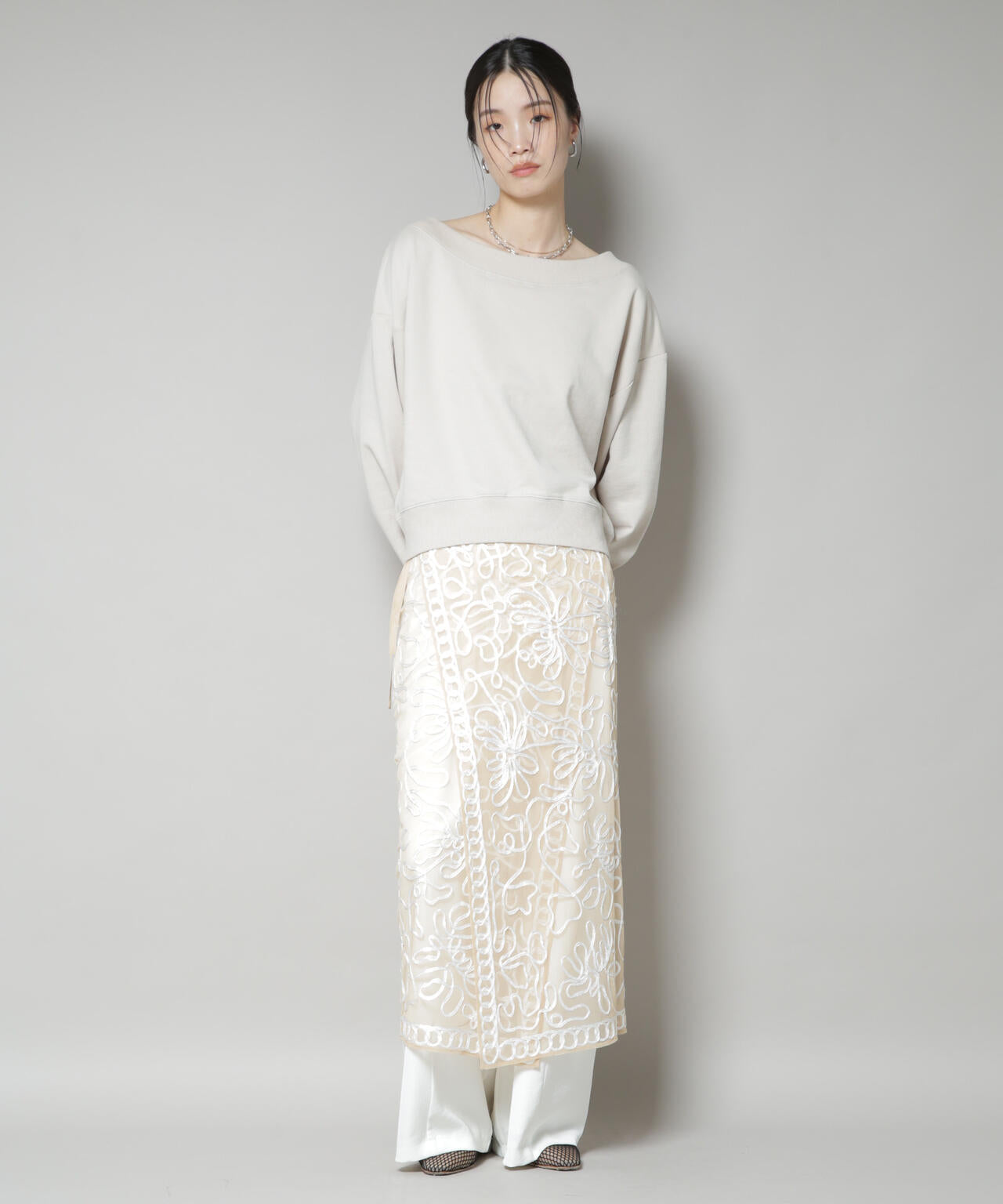 Sara mallika/TULLETAPEEMBROIDERY WRAP SKIRT 6715230011