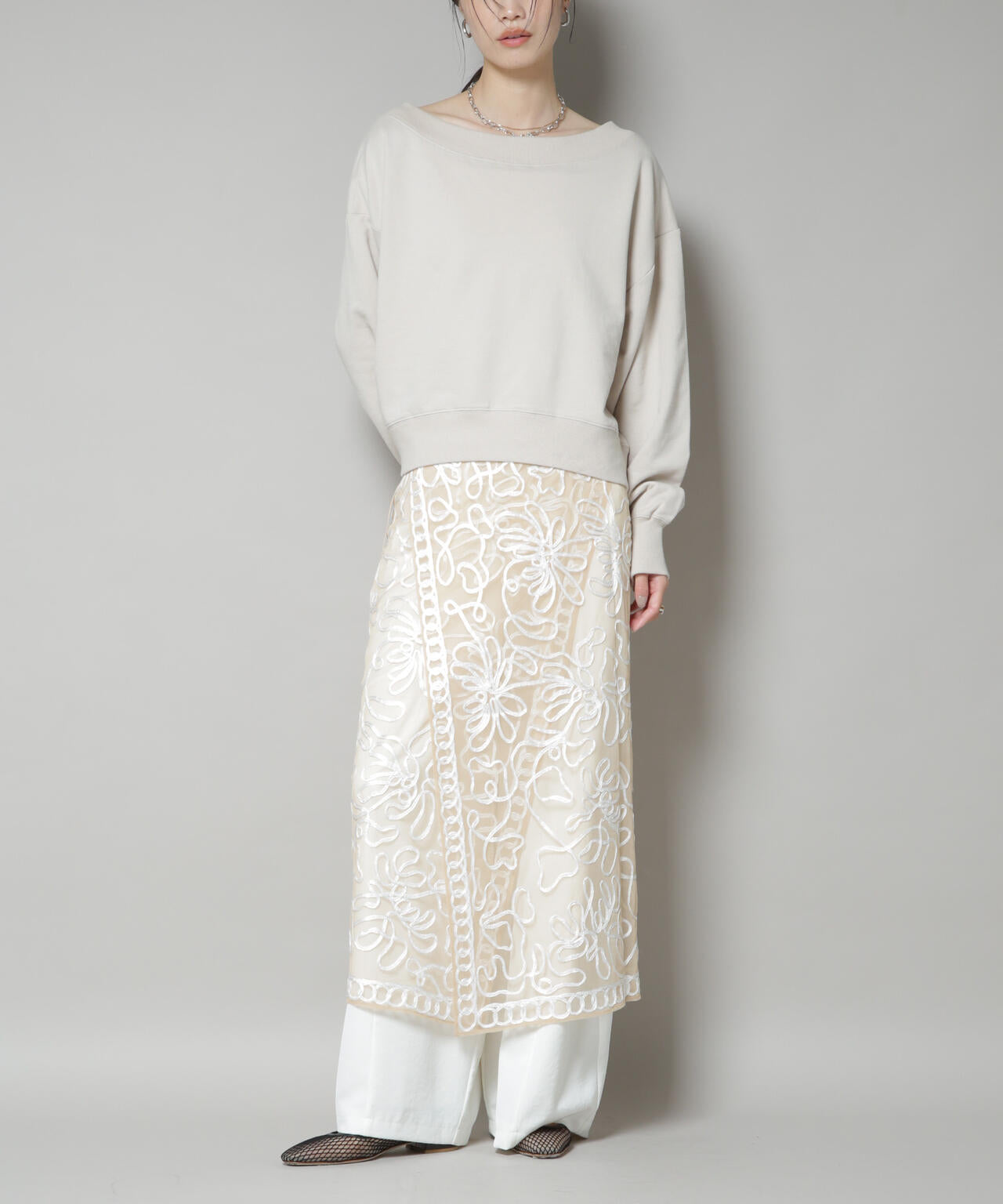 Sara mallika/TULLETAPEEMBROIDERY WRAP SKIRT 6715230011
