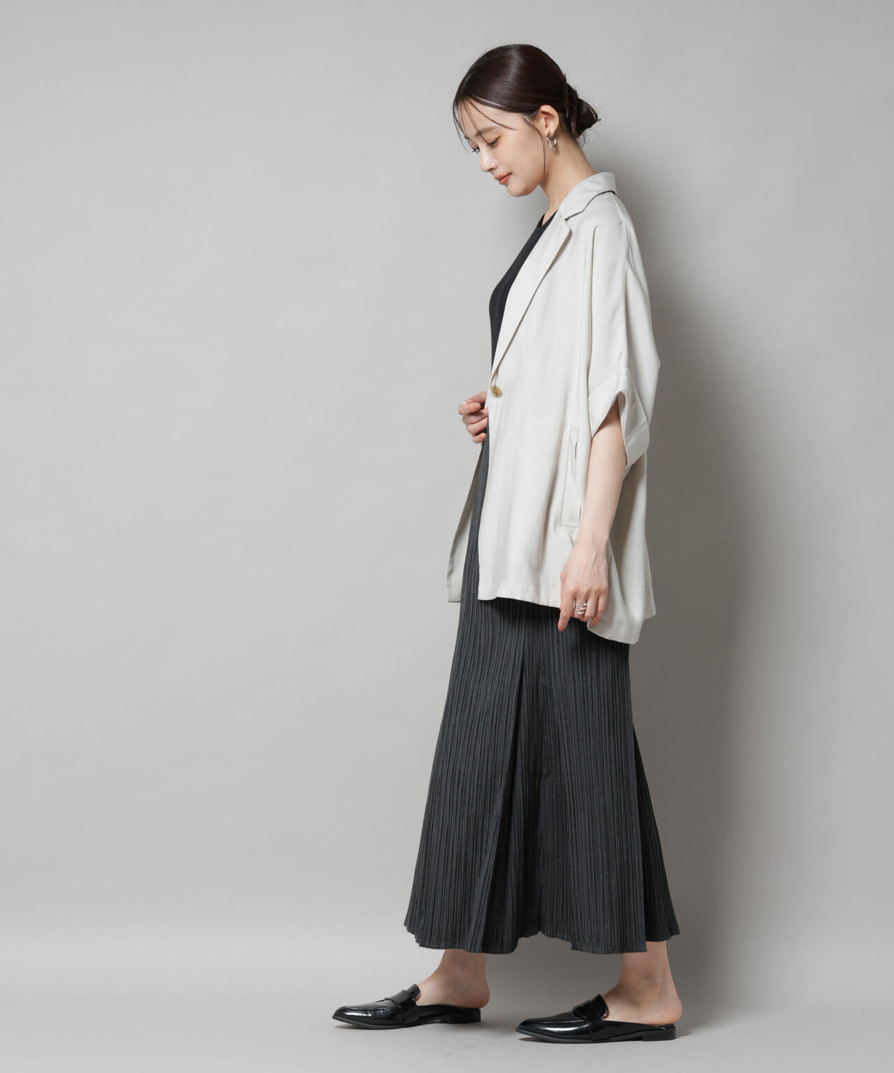 Gongdid Design/Pleated maxi skirt(セットアップ可) 6715230013