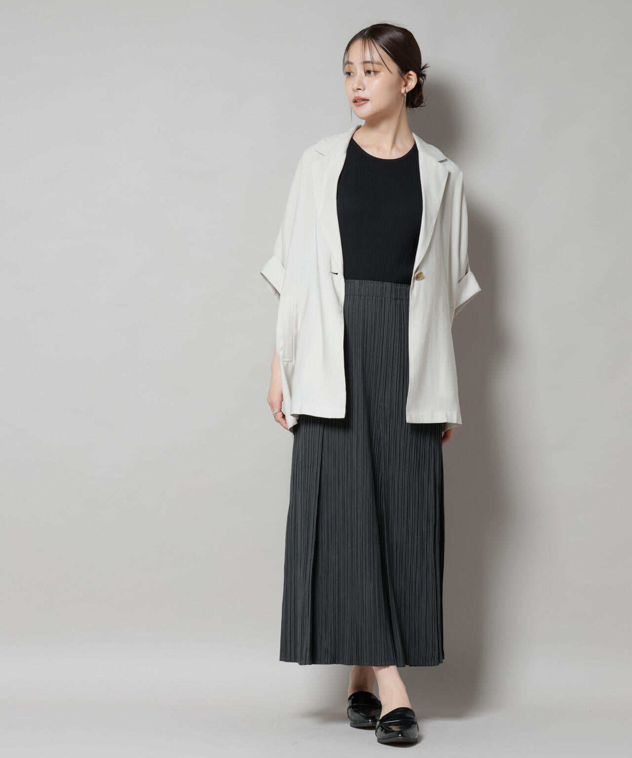 Gongdid Design/Pleated maxi skirt(セットアップ可) 6715230013