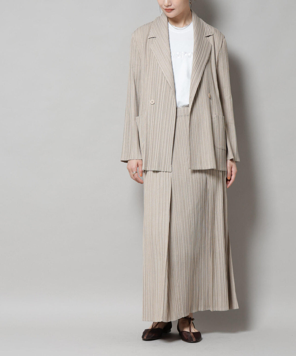 Gongdid Design/Pleated maxi skirt(セットアップ可) 6715230013