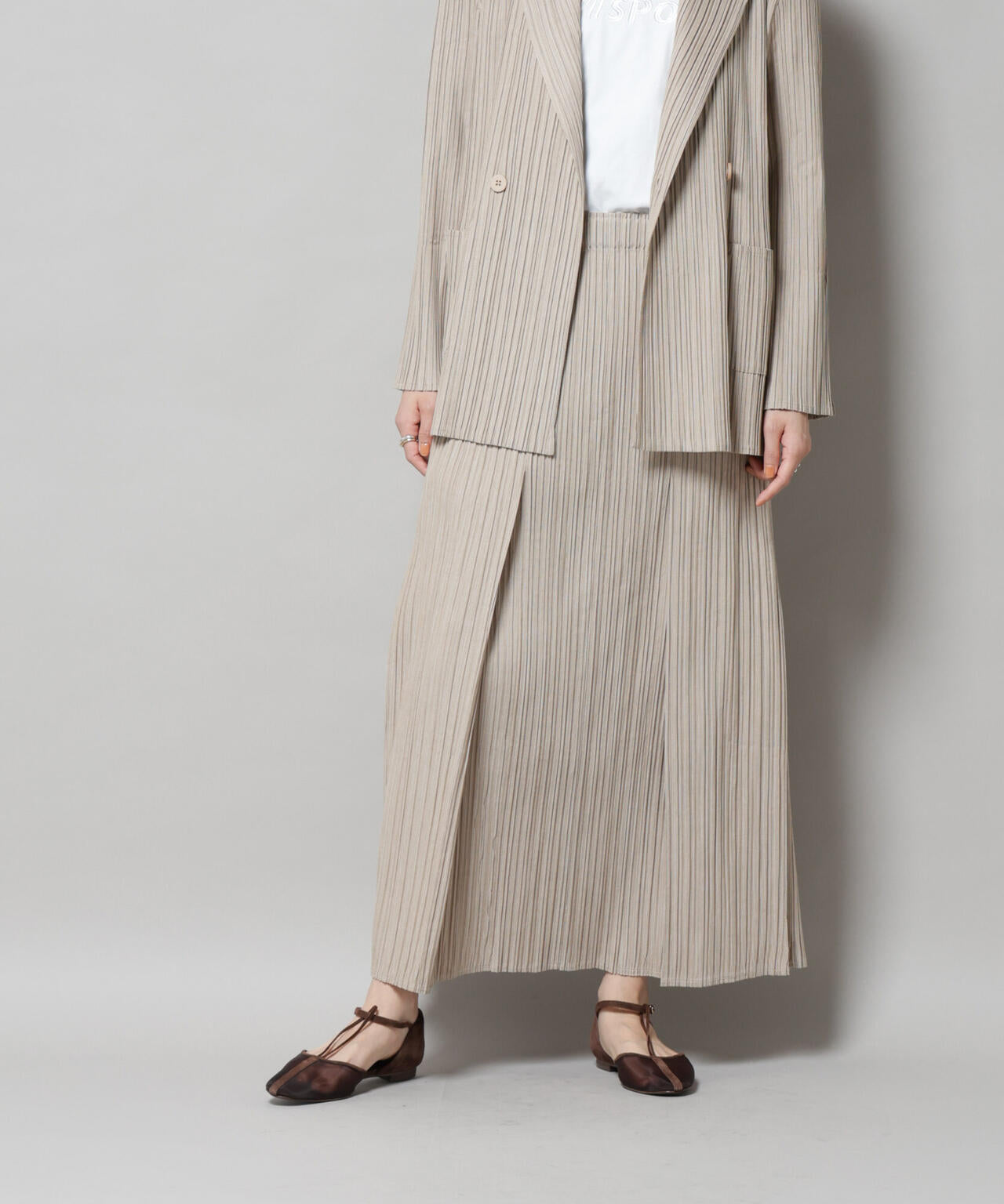 Gongdid Design/Pleated maxi skirt(セットアップ可) 6715230013