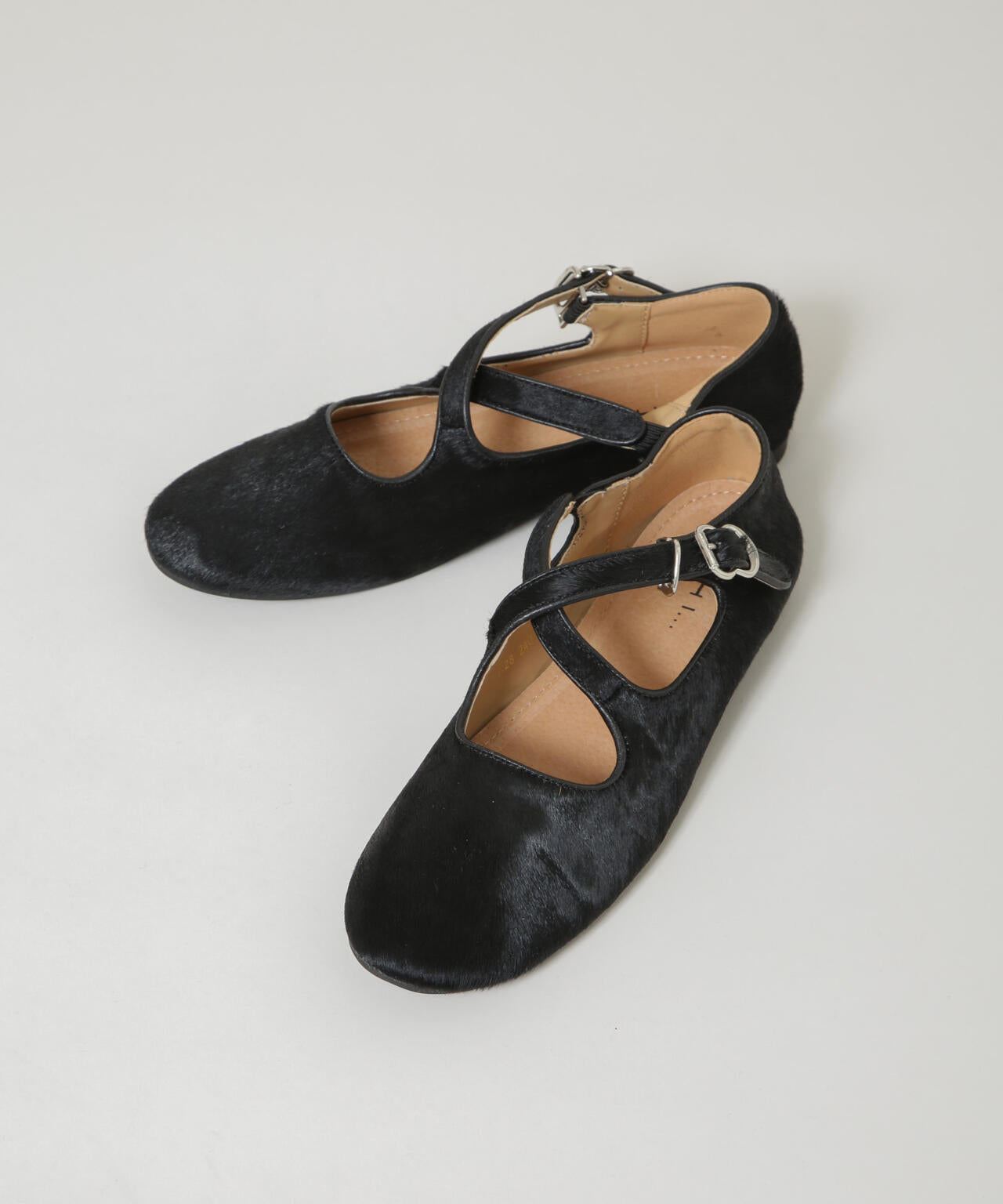 MOHI/ハラコクロスストラップシューズ 6715235007