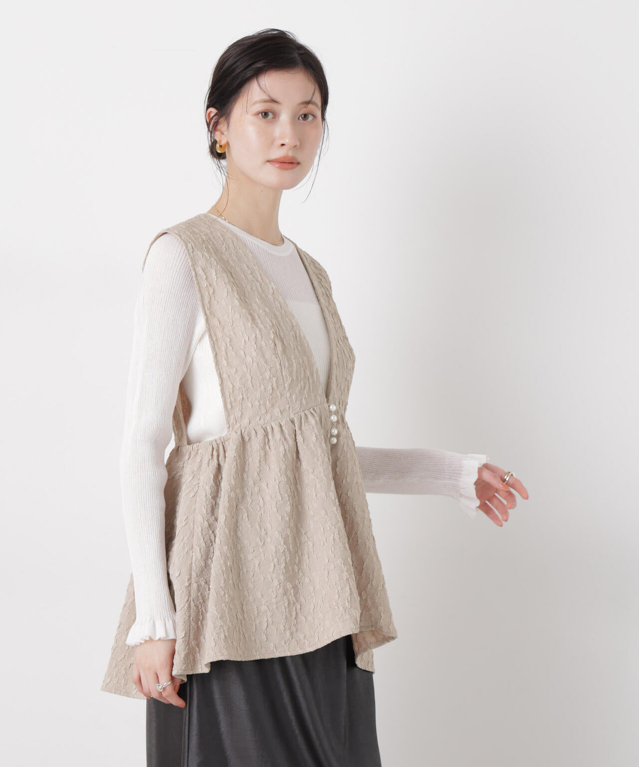 troisieme chaco/別注 PUFFY JACQUARD ジレ 6716116002