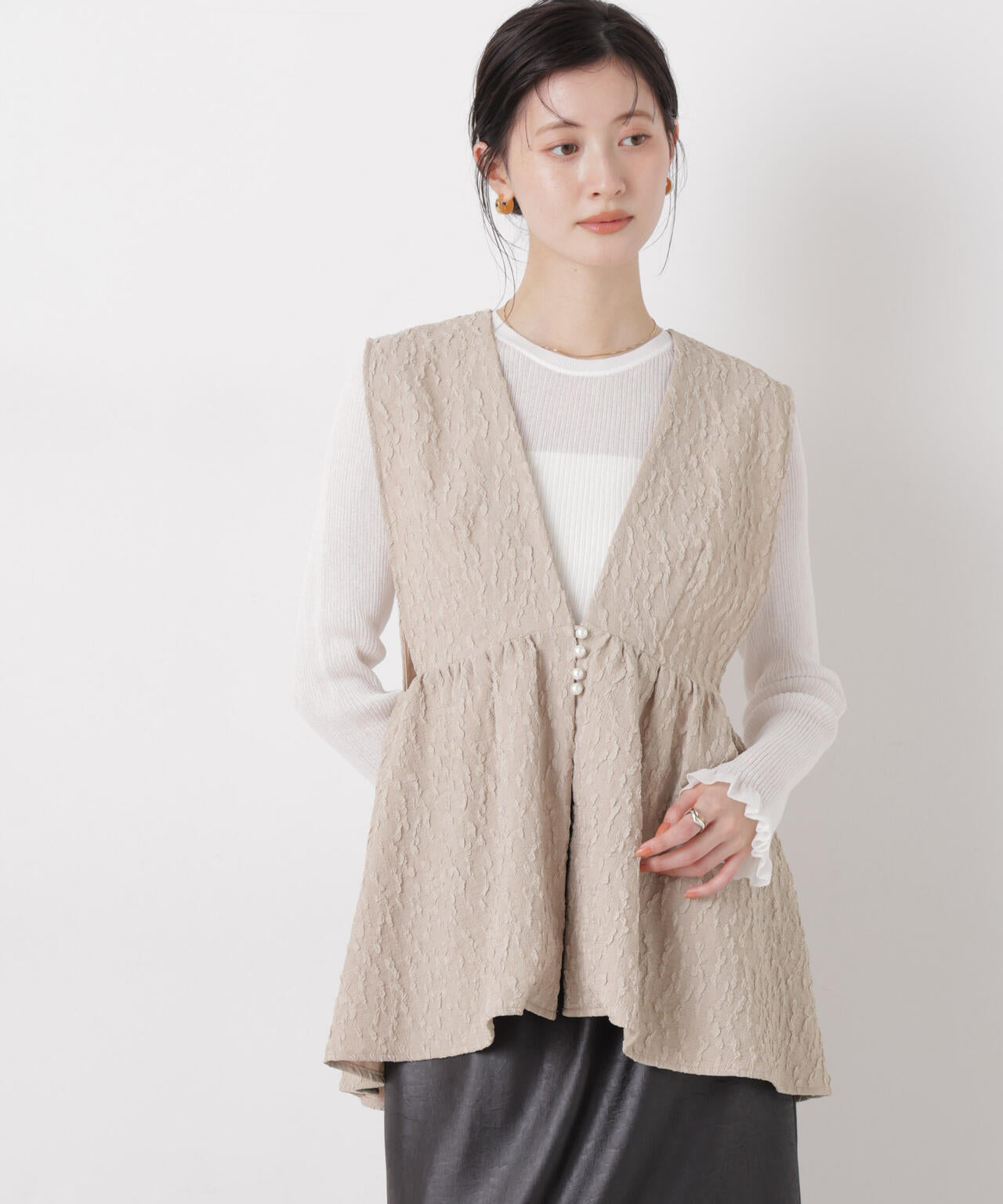 troisieme chaco/別注 PUFFY JACQUARD ジレ 6716116002