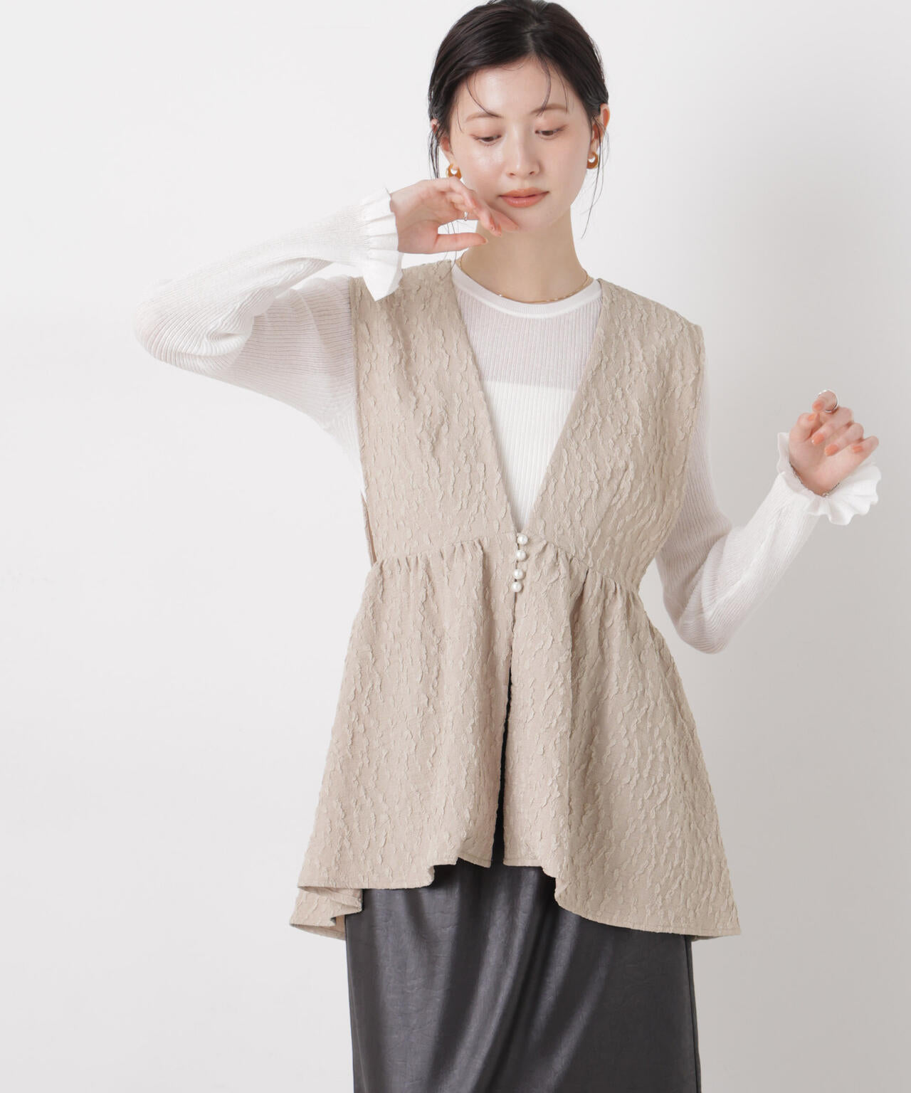 troisieme chaco/別注 PUFFY JACQUARD ジレ 6716116002