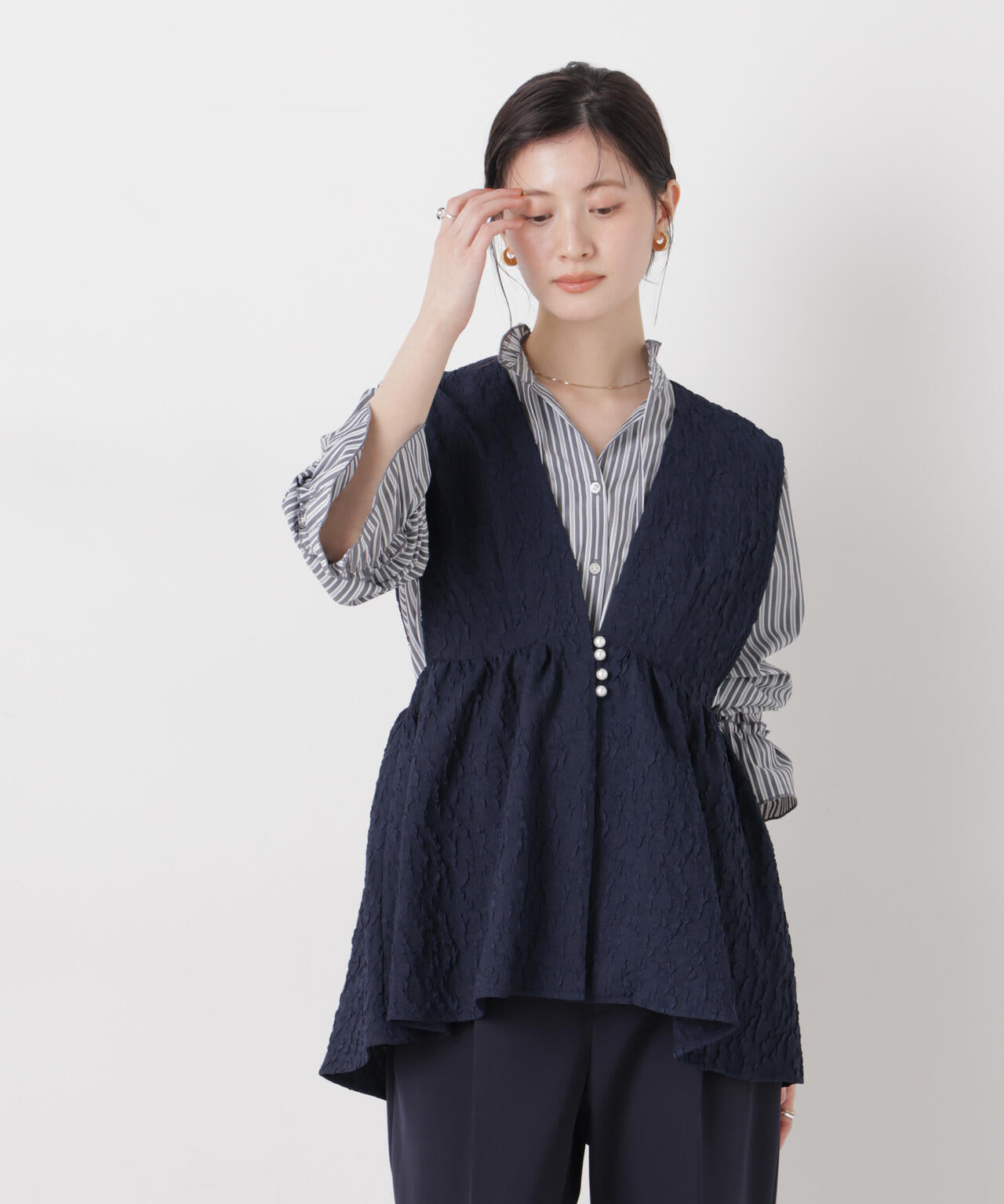 troisieme chaco/別注 PUFFY JACQUARD ジレ 6716116002