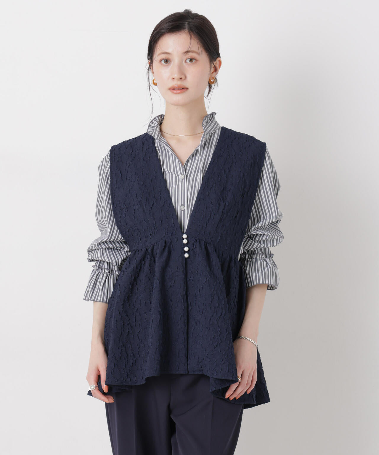 troisieme chaco/別注 PUFFY JACQUARD ジレ 6716116002