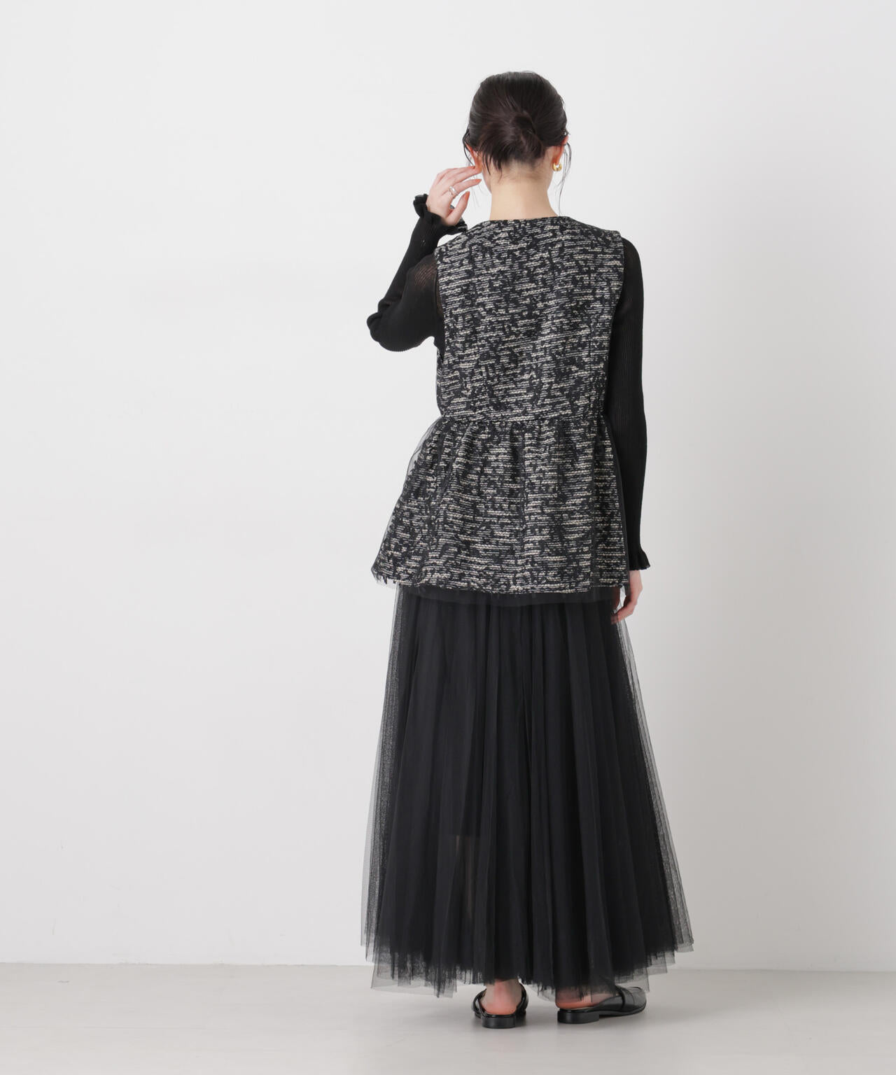 troisieme chaco/TWEED×TULLE ジレ 6716116004