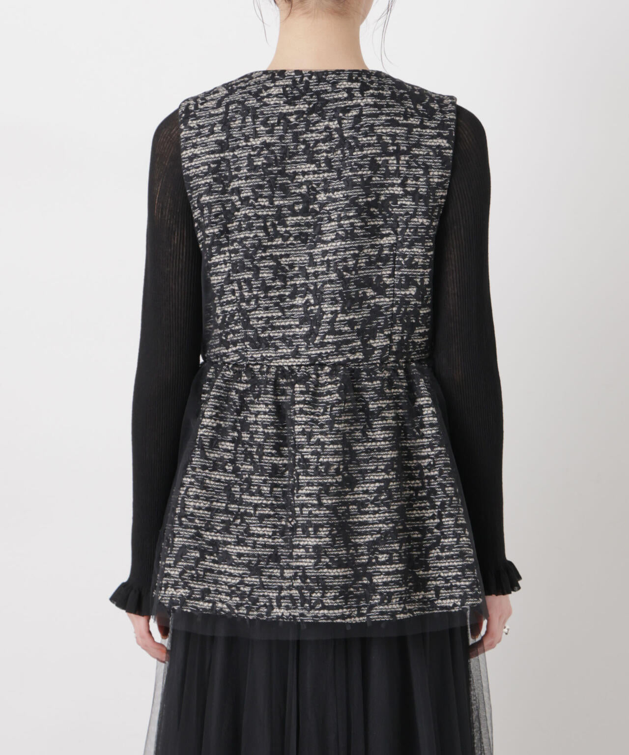 troisieme chaco/TWEED×TULLE ジレ 6716116004