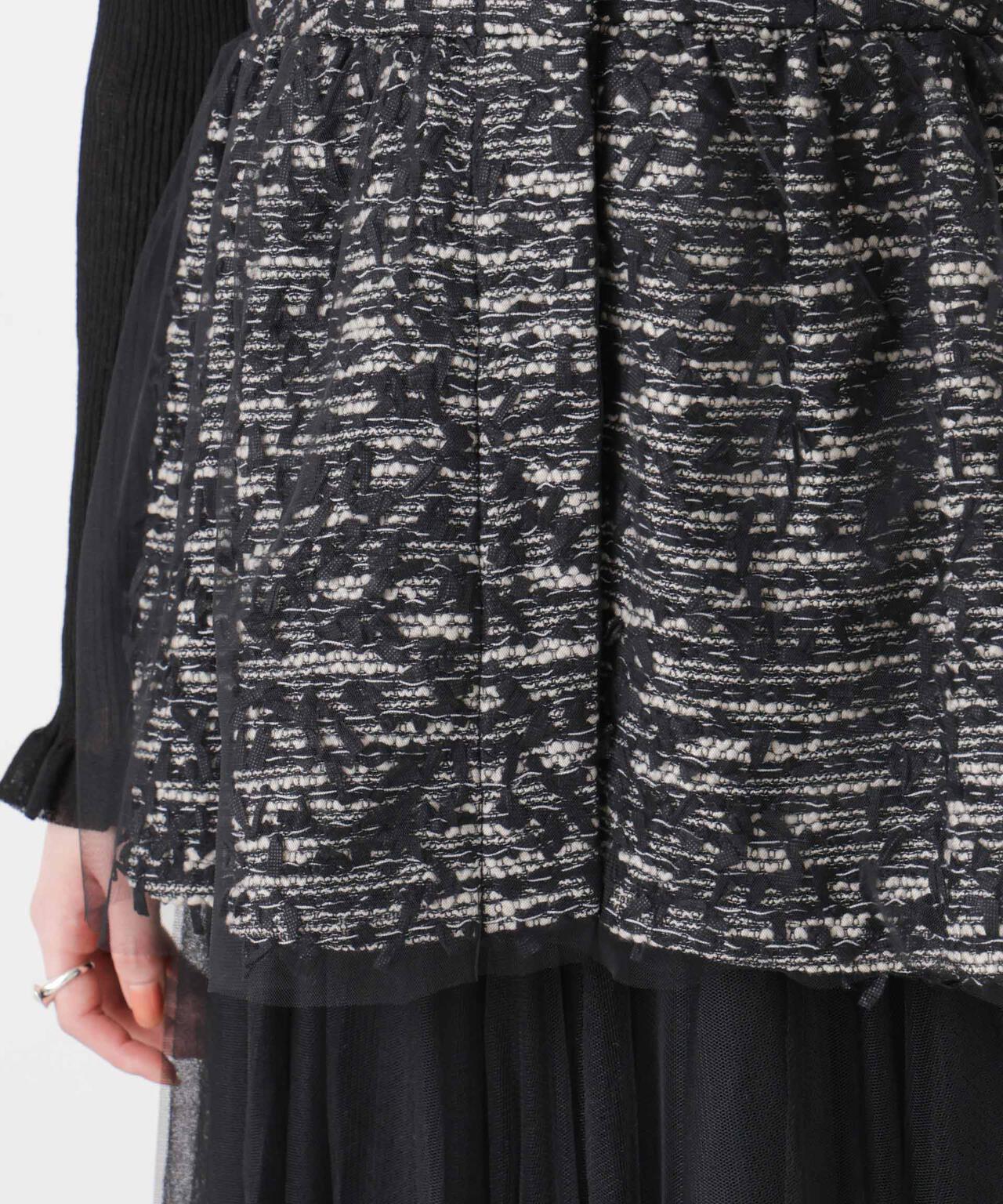 troisieme chaco/TWEED×TULLE ジレ 6716116004
