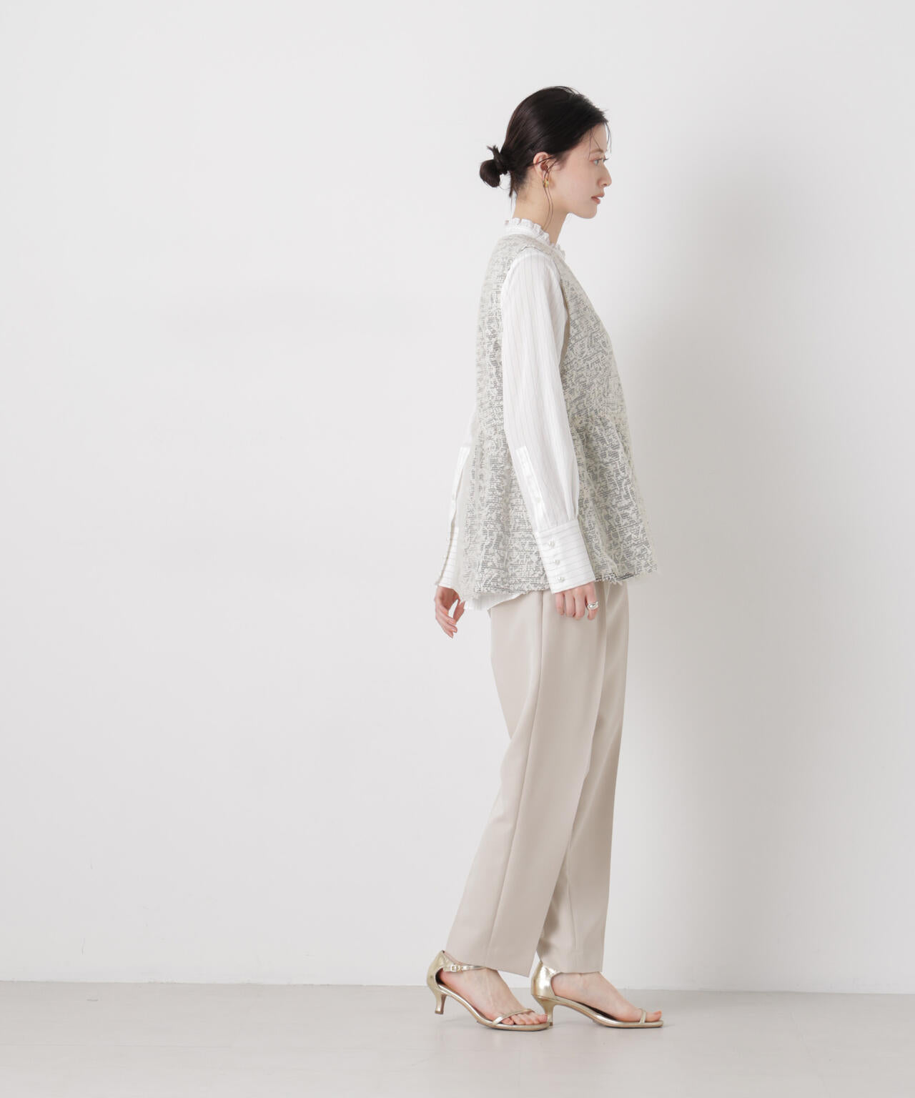 troisieme chaco/TWEED×TULLE ジレ 6716116004