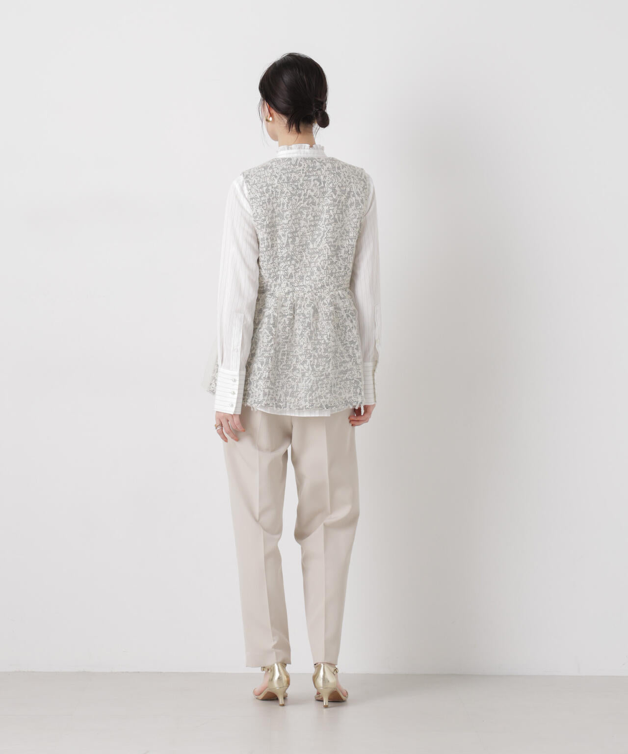 troisieme chaco/TWEED×TULLE ジレ 6716116004