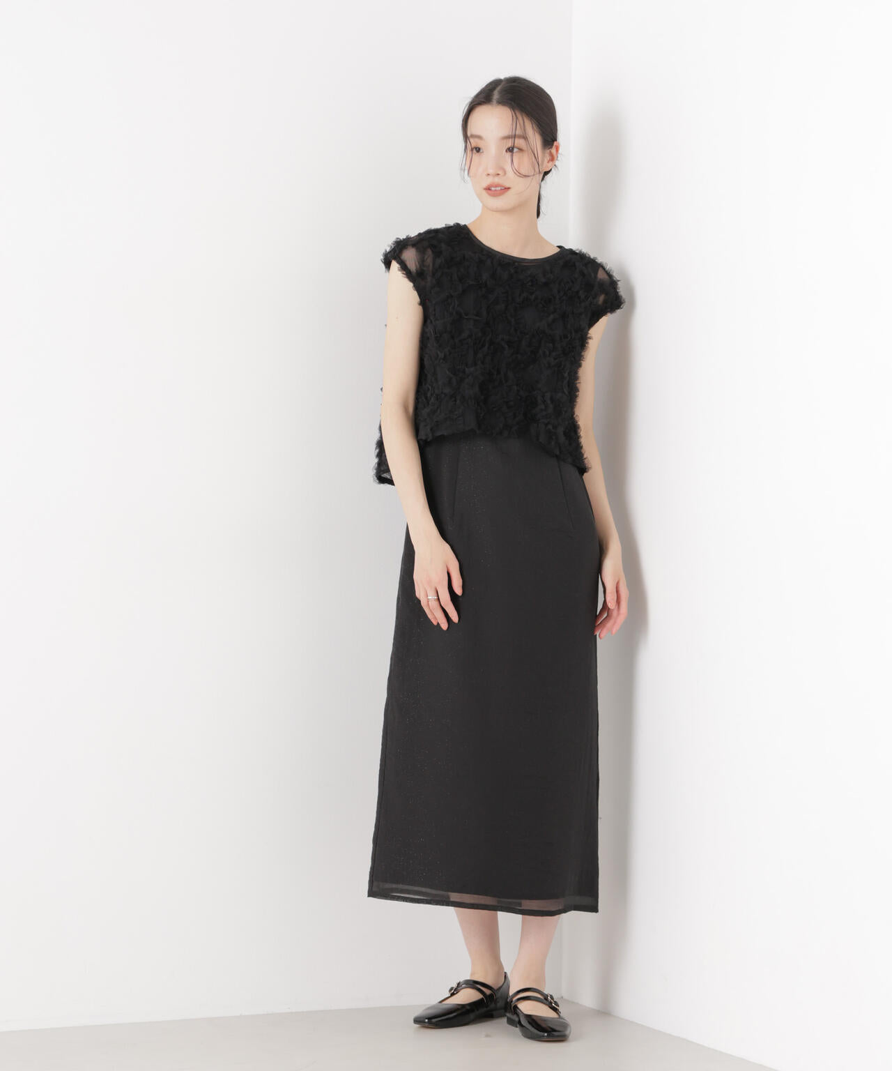 kaene/フラッフィーフラワーコンビドレス 6716119012