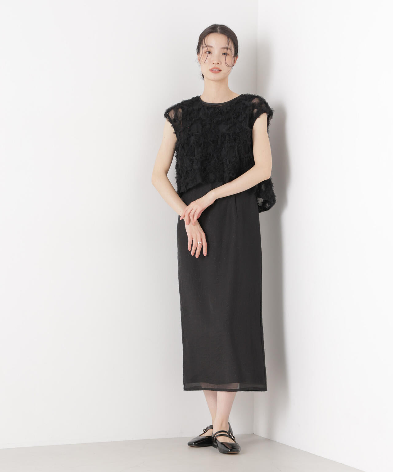 kaene/フラッフィーフラワーコンビドレス 6716119012