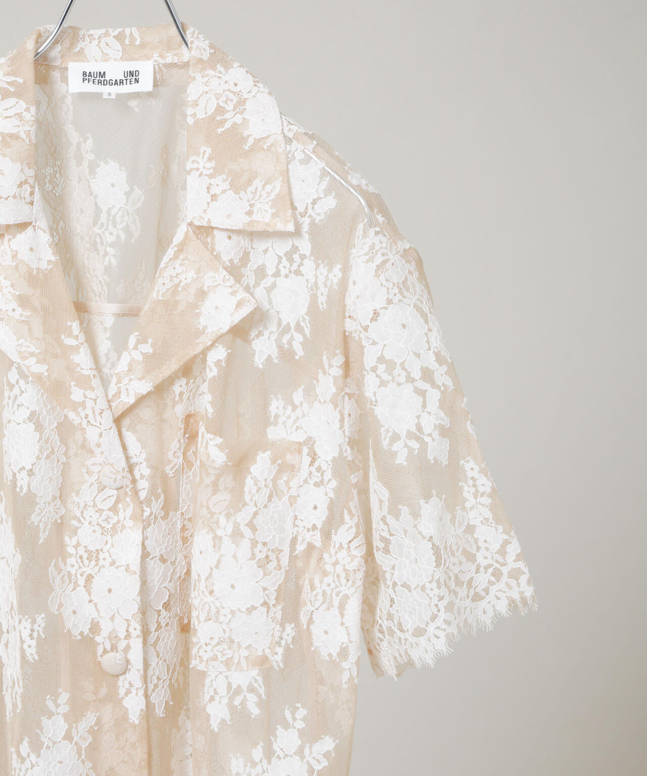 BAUM UND PFERDGARTEN/Two Tone Lace シャツ 6716121005