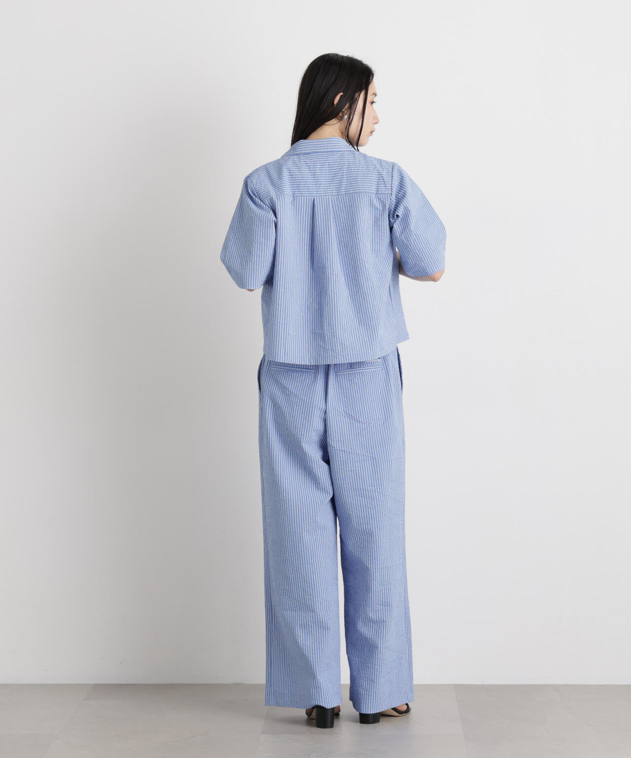 THOUSAND MILE/SEERSUCKER STRIPE SHIRT(セットアップ可) 6716121009