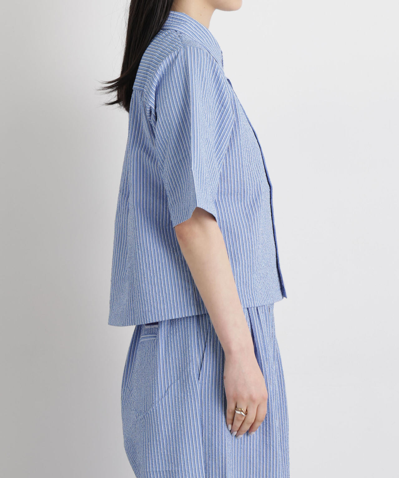 THOUSAND MILE/SEERSUCKER STRIPE SHIRT(セットアップ可) 6716121009