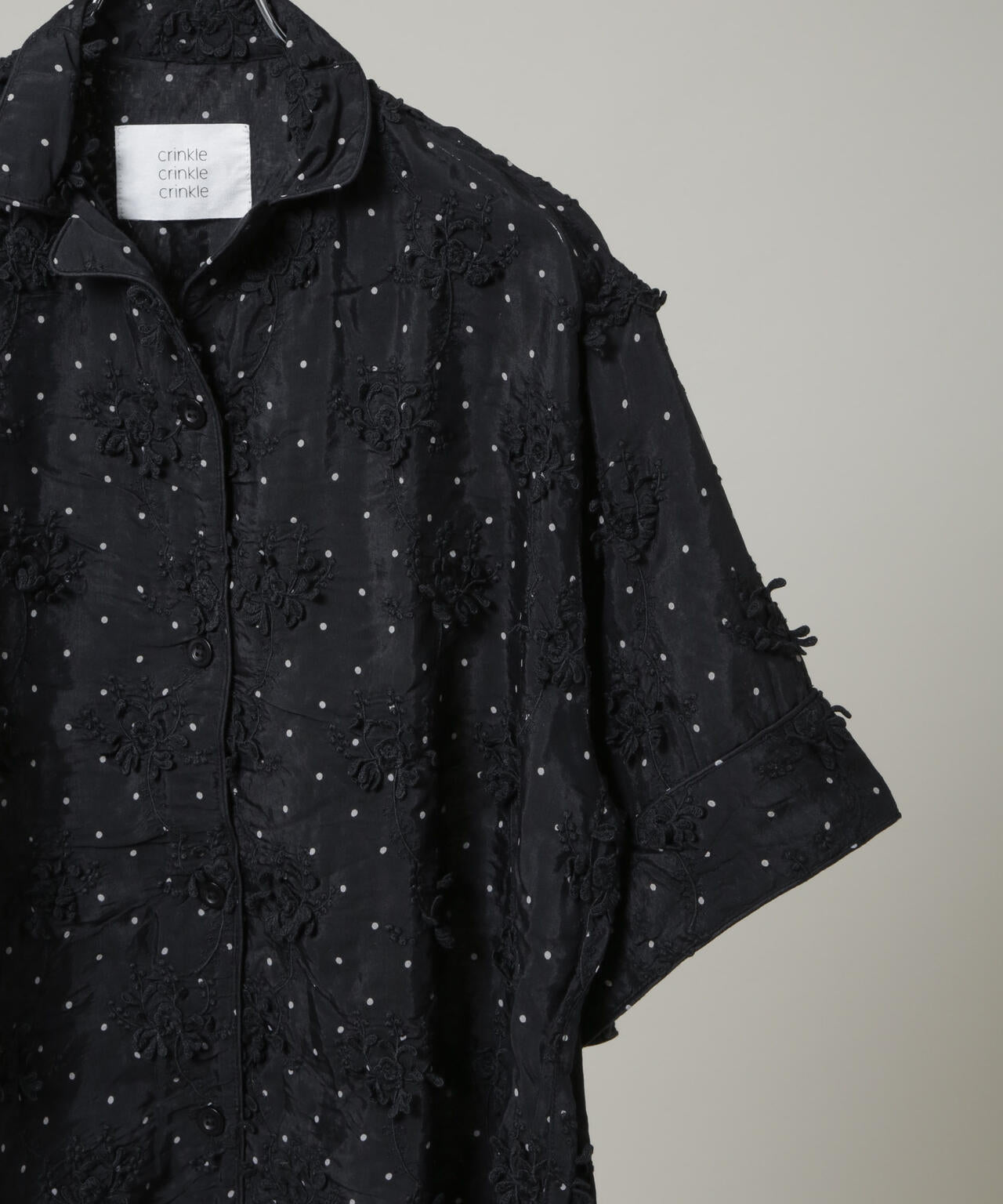 crinkle crinkle crinkle/dot 3D embroidery shirts 6716121012