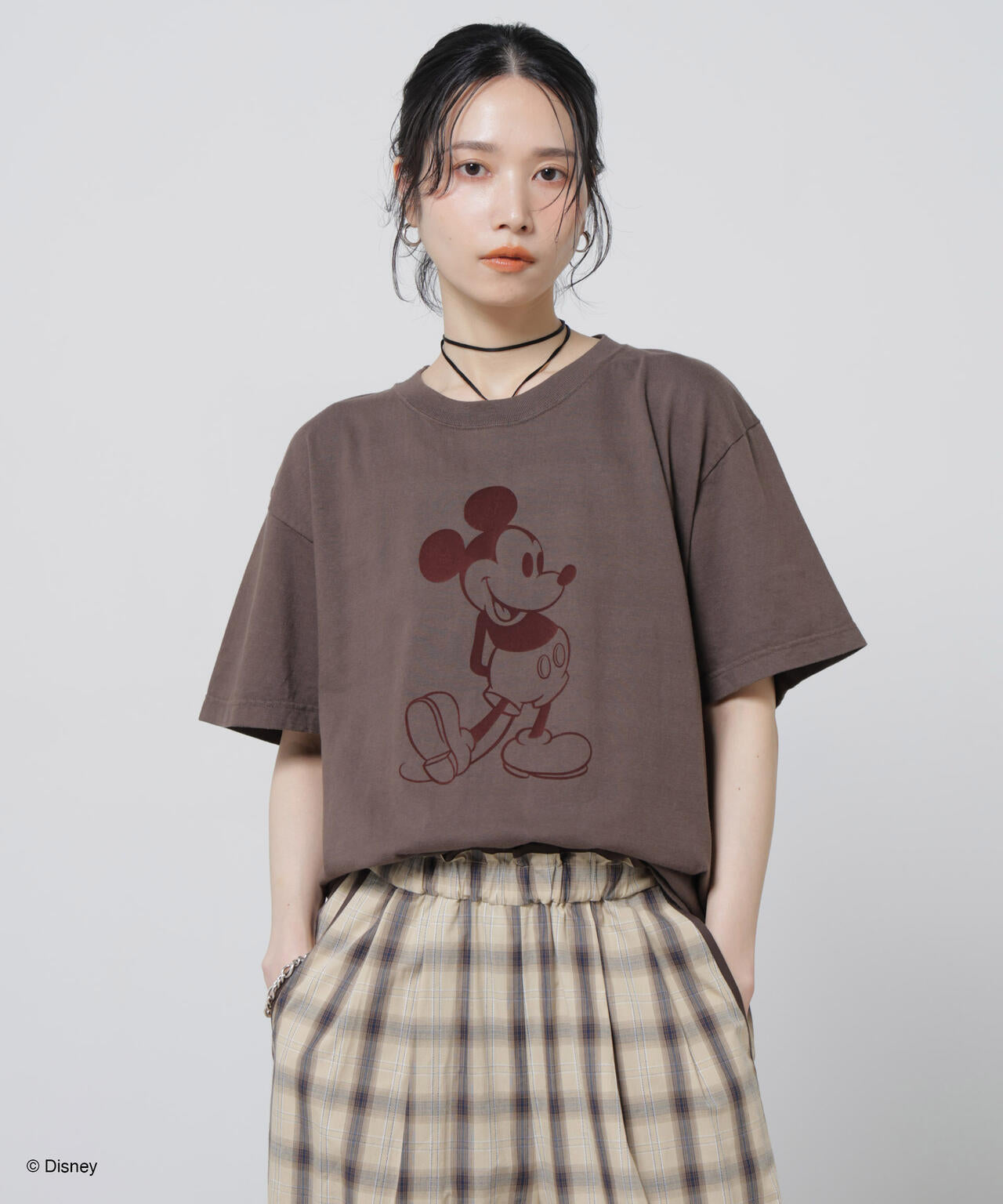 【GOOD ROCK SPEED】ミッキーフロッキープリントT ブラウン GOOD ROCK SPEED / MickeyMouse / Tshirts Brown