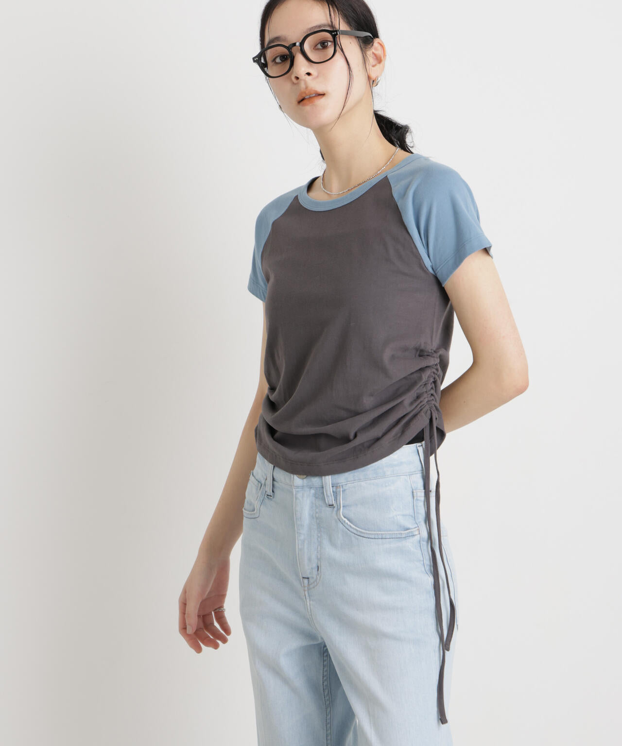 BOOKCLUB/別注 Raglan shirring shirts 6716124029
