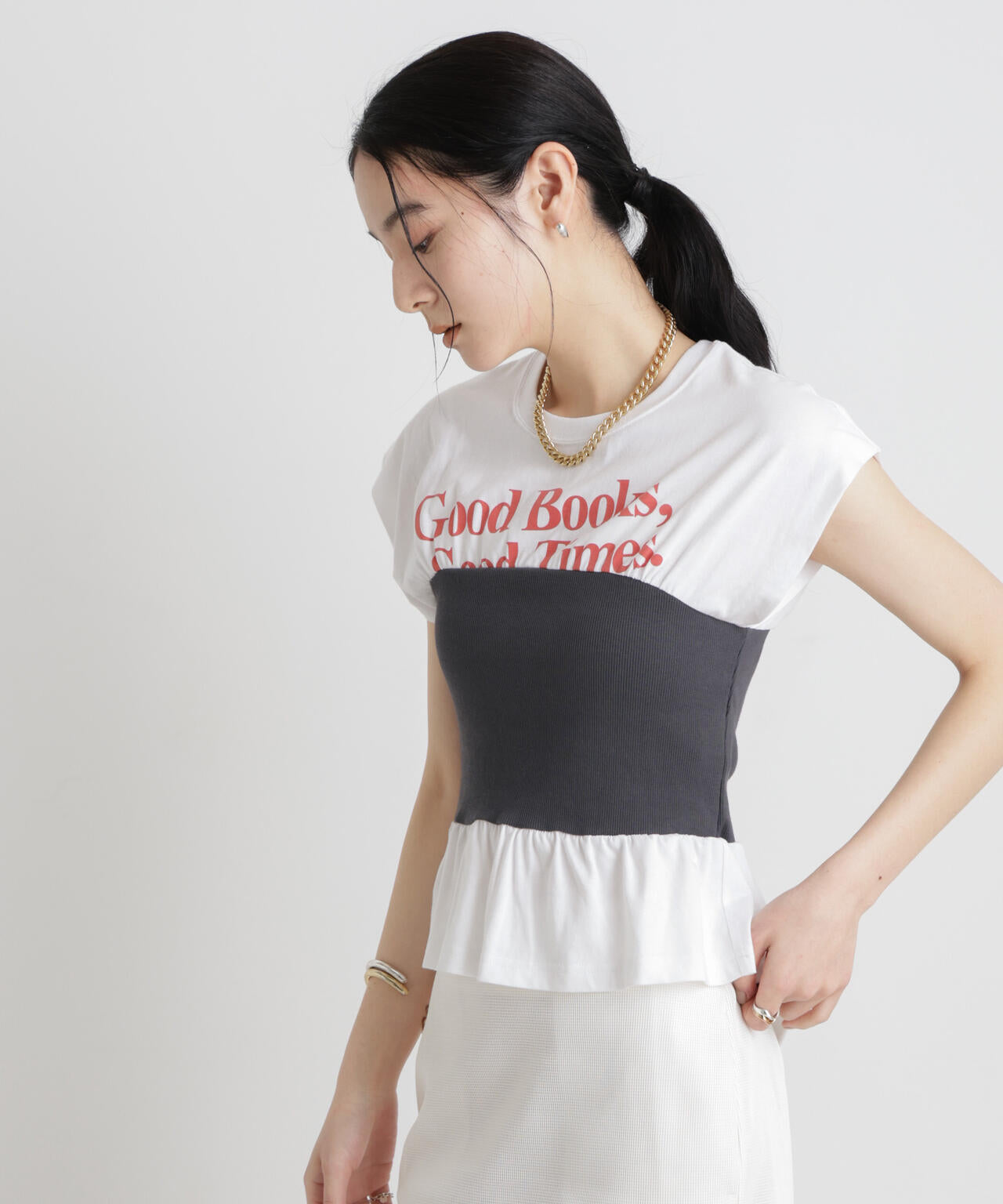 BOOKCLUB/別注 Bustier T shirts 6716124030