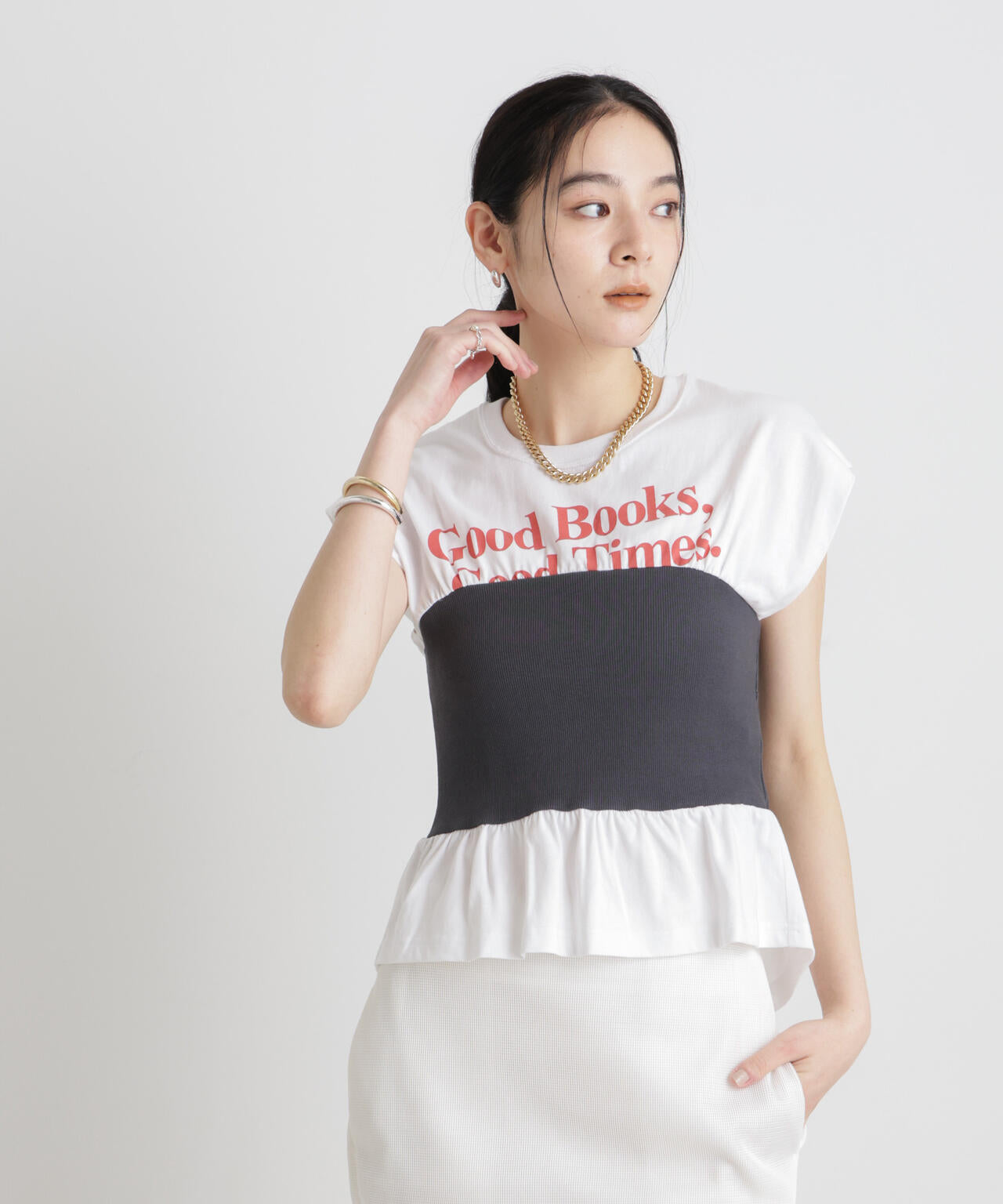 BOOKCLUB/別注 Bustier T shirts 6716124030