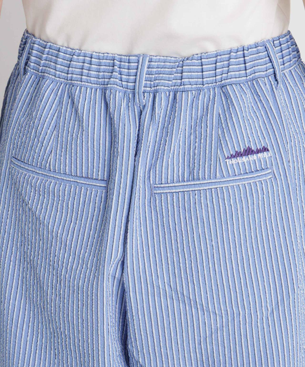 THOUSAND MILE/SEERSUCKER STRIPE WIDE PANTS(セットアップ可) 6716127017
