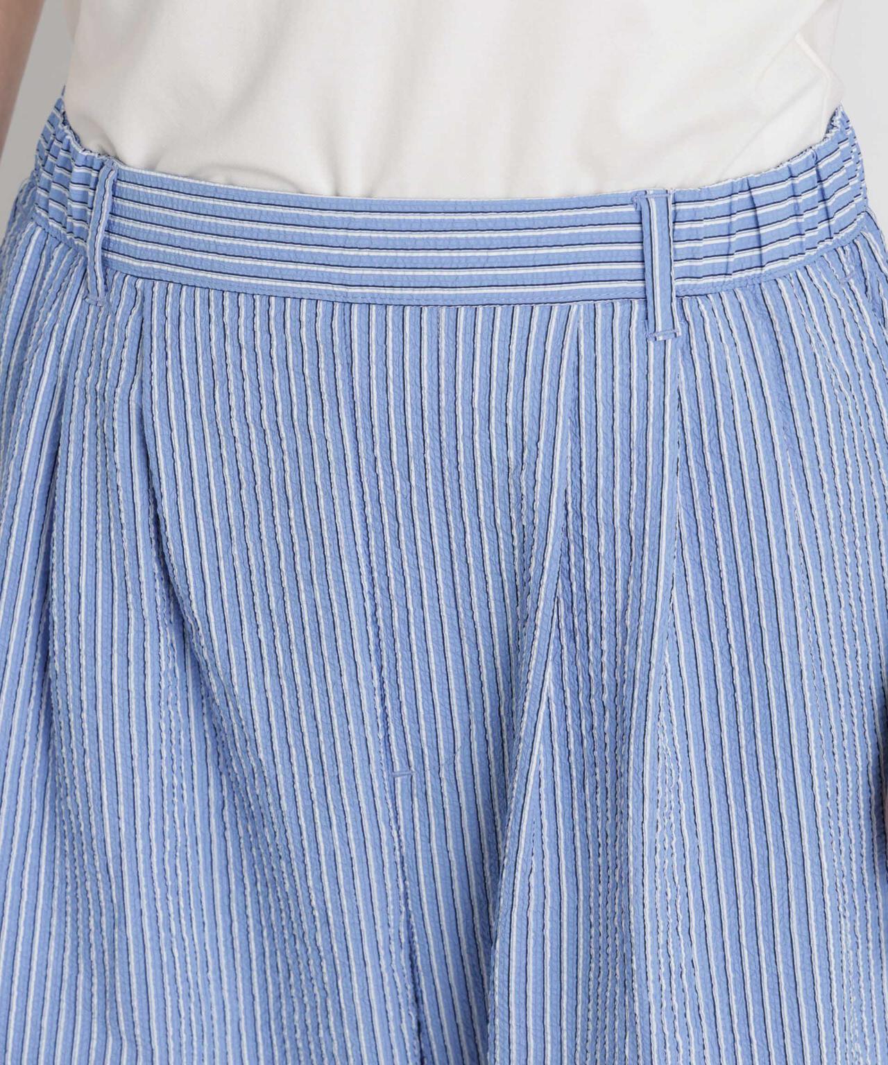 THOUSAND MILE/SEERSUCKER STRIPE WIDE PANTS(セットアップ可) 6716127017
