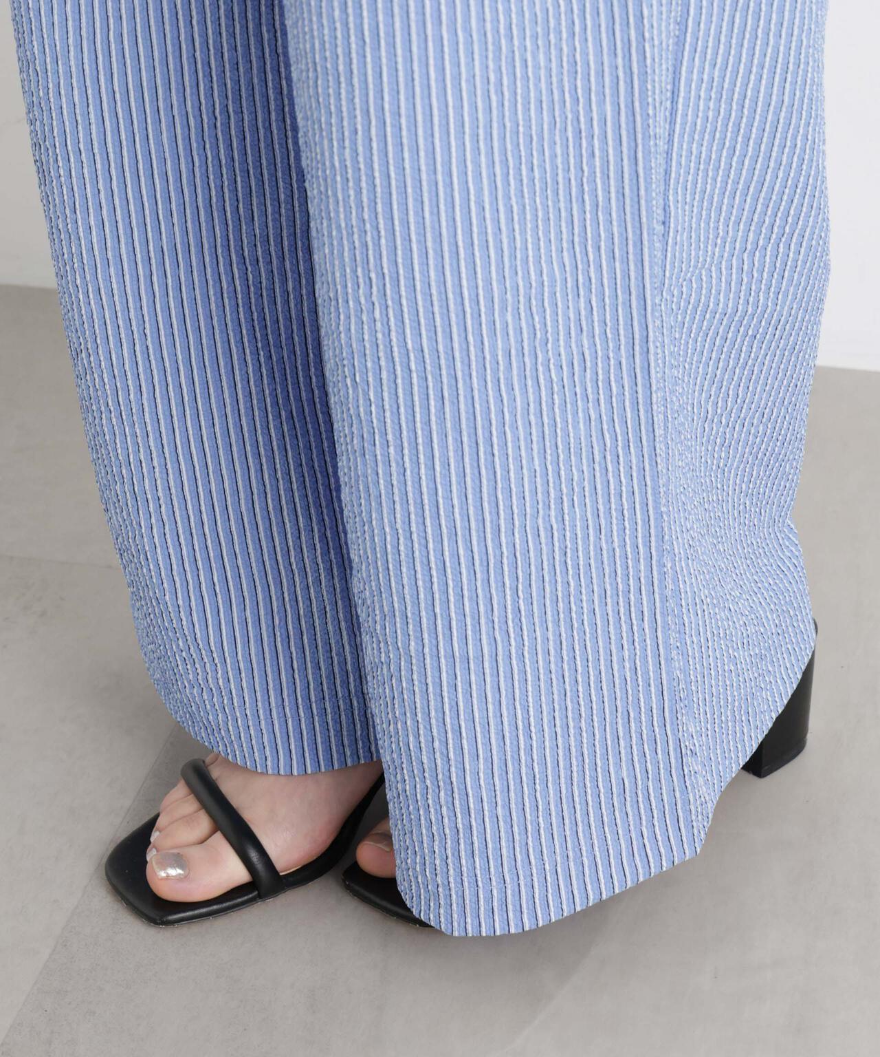 THOUSAND MILE/SEERSUCKER STRIPE WIDE PANTS(セットアップ可) 6716127017
