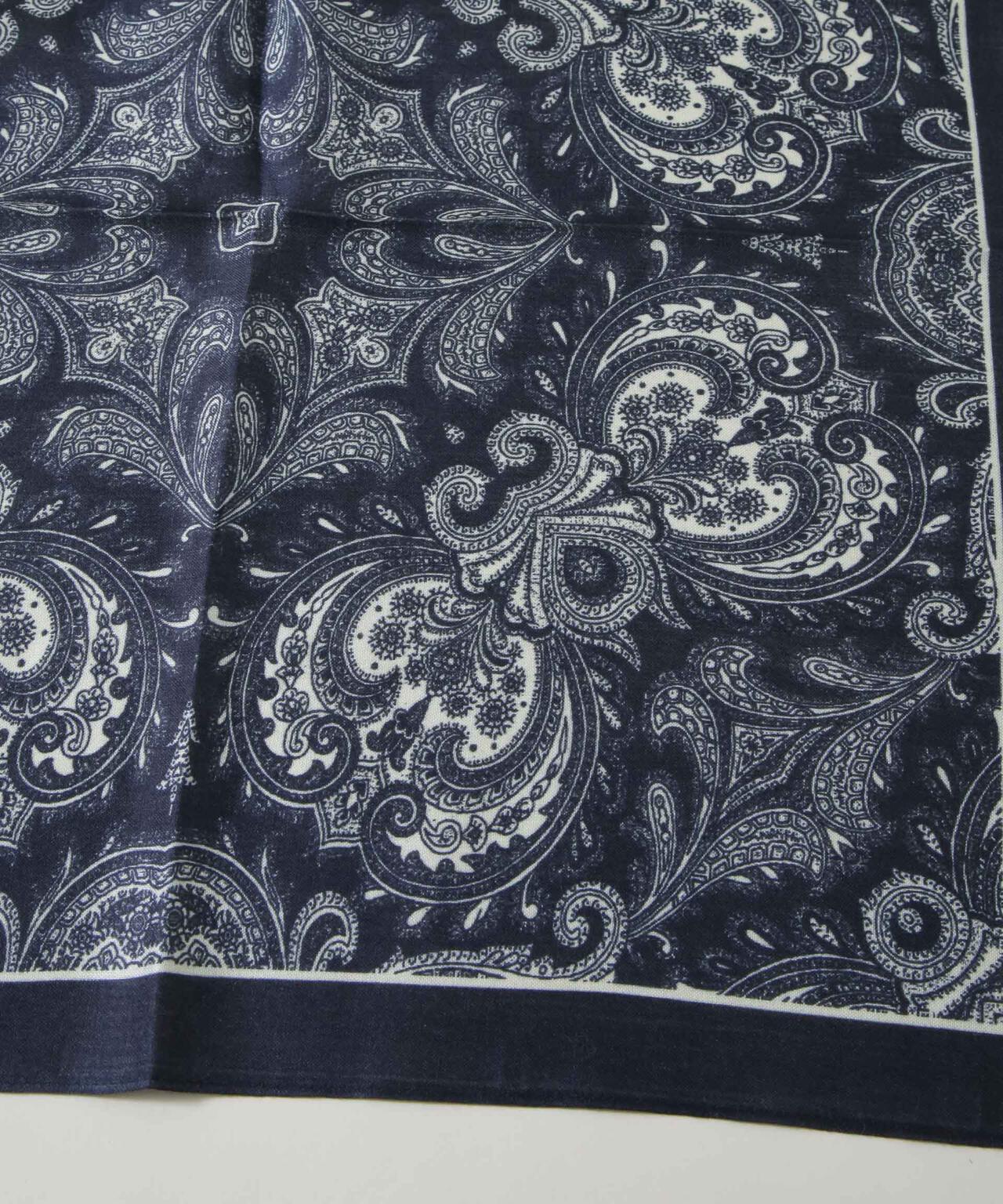BRIGHT STAR/SILK BANDANA MOTIF SCARF NAVY 6716144001
