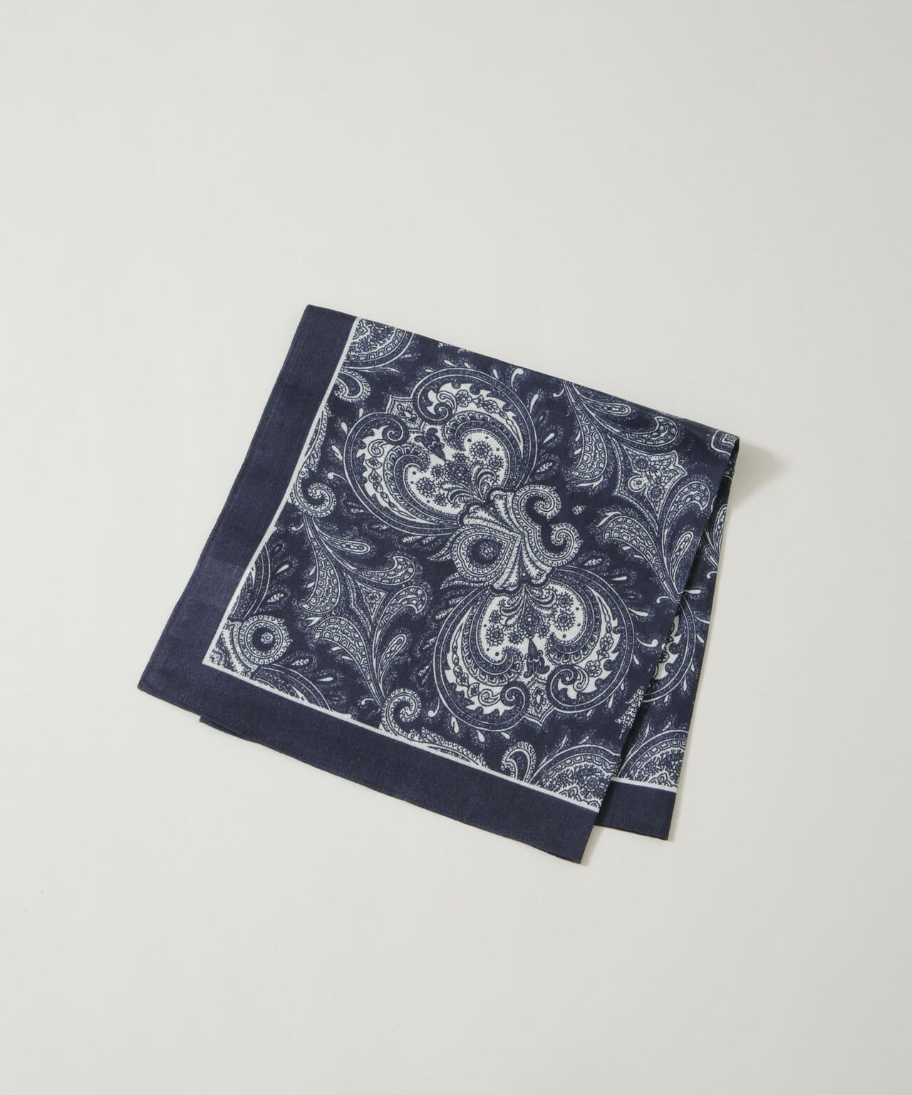 BRIGHT STAR / SILK BANDANA MOTIF SCARF NAVY