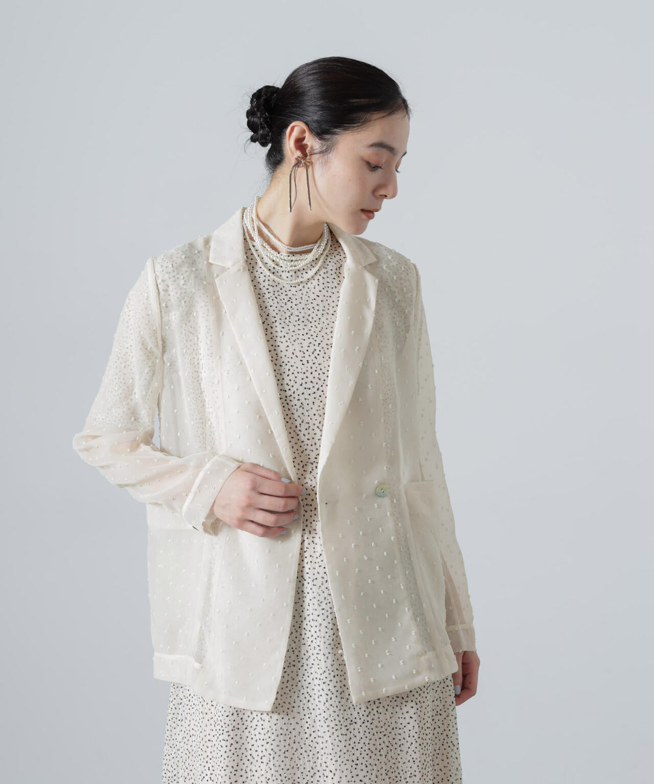 troisiemechaco/SHEER CUT JACQUARD ジャケット 6716216007
