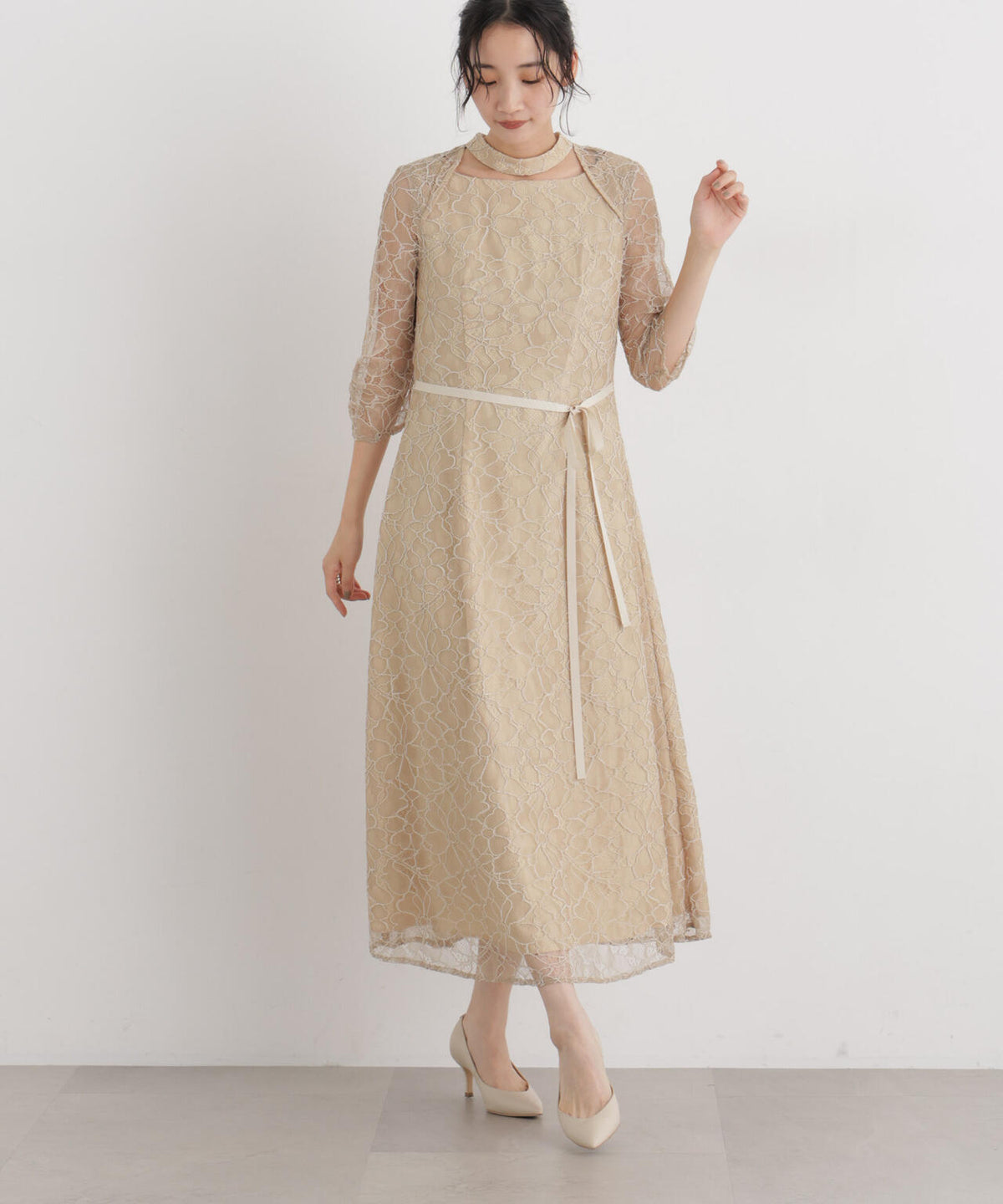 kaene/コードレースチョーカーネックドレス 6716219038