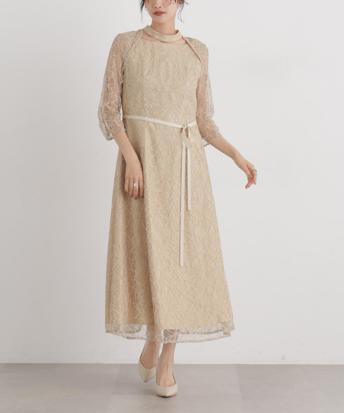 kaene/コードレースチョーカーネックドレス 6716219038