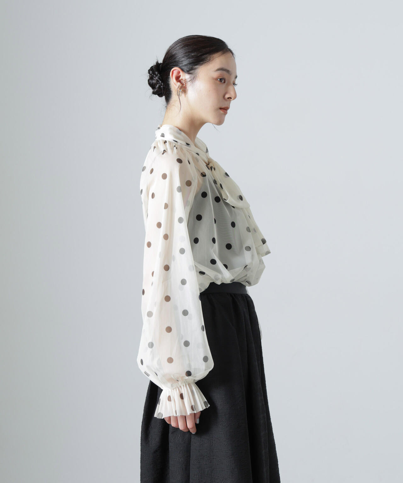 troisiemechaco/DOT×TULLE ブラウス(セットアップ可) 6716220011