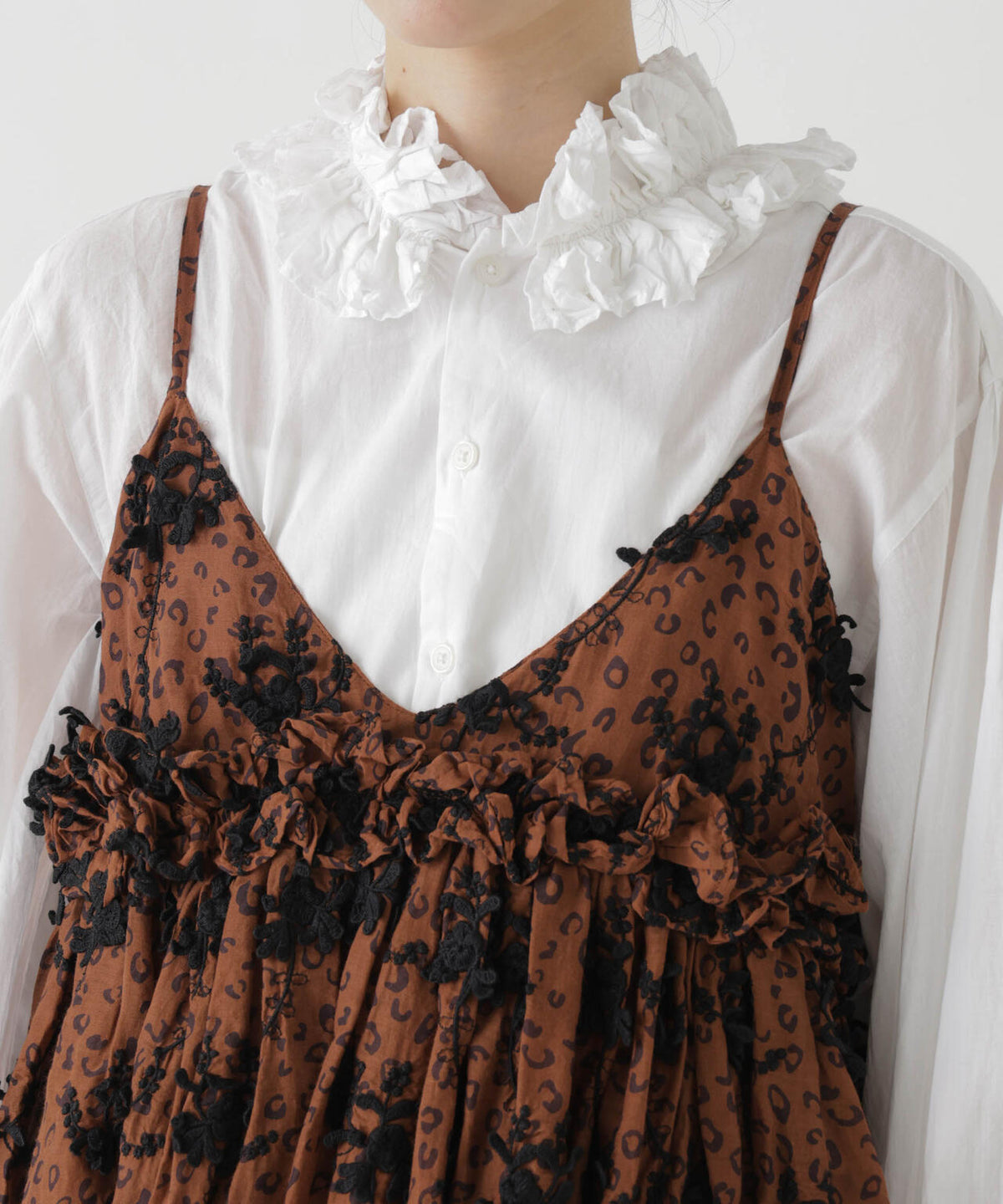 crinkle crinkle crinkle/3D embroidery leopard cami(セットアップ可) 6716221001