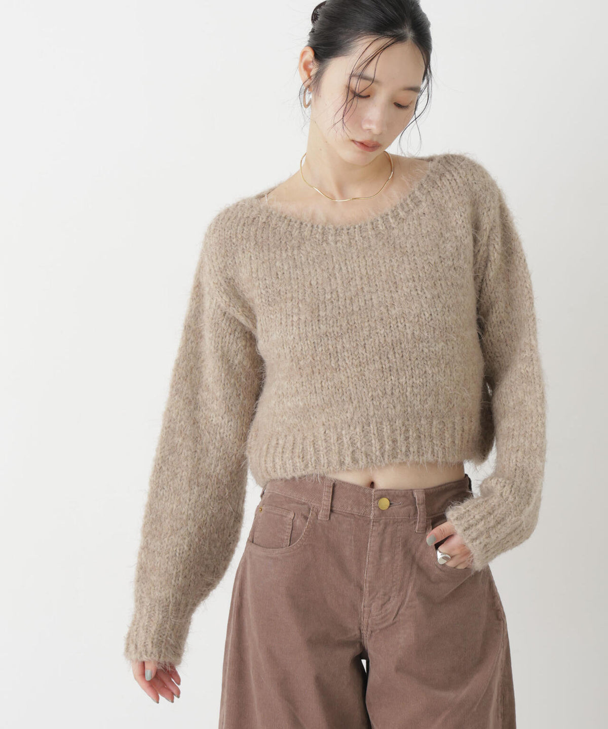 TRICOTS JEAN MARC/ボートネックショートプルオーバー 6716222002
