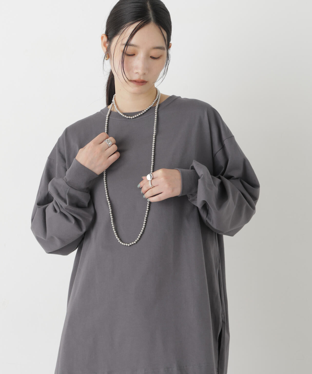 Hanes/1P BEEFY-T for HER ロングスリーブミドルT
