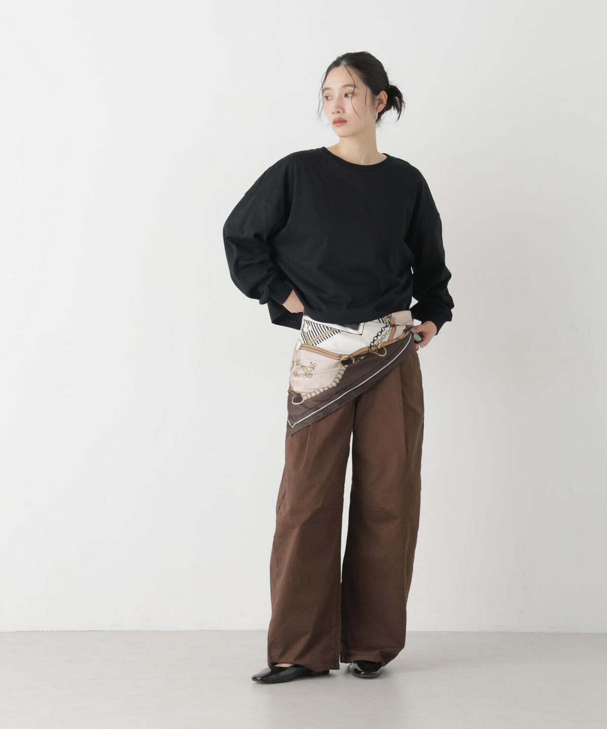 Hanes/1P KURO for HER クロップドワイドT 6716223010